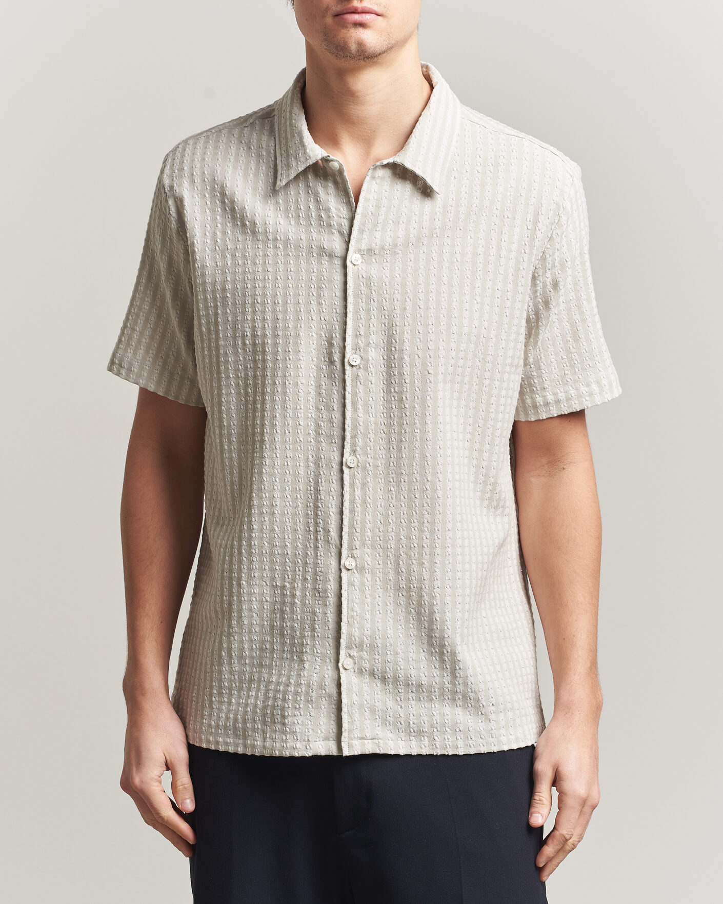 Heren | Overhemden | Samsøe Samsøe | Avan Structured Short Sleeve Shirt Moonstruck