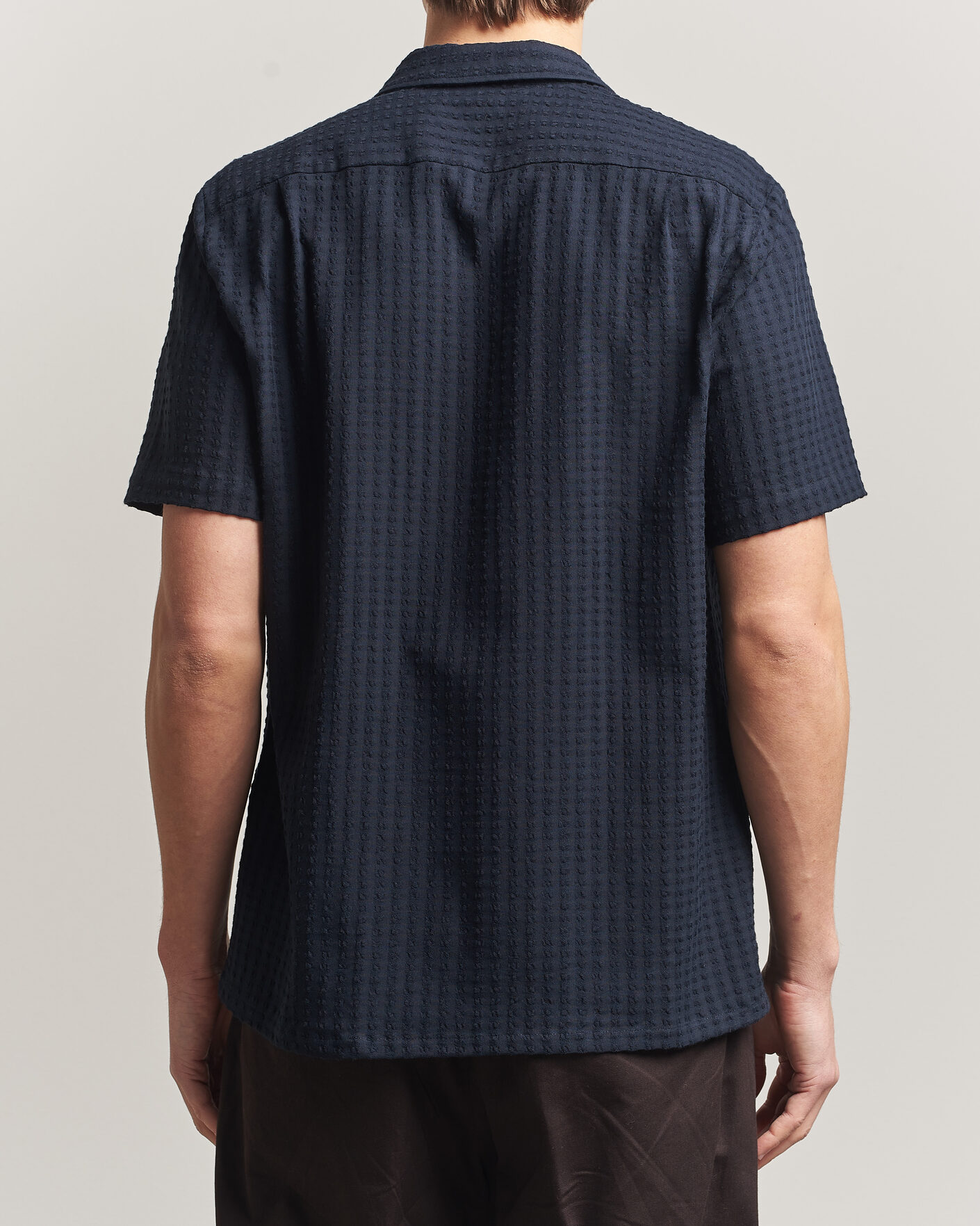 Heren | Overhemden | Samsøe Samsøe | Avan Structured Short Sleeve Shirt Salute Navy