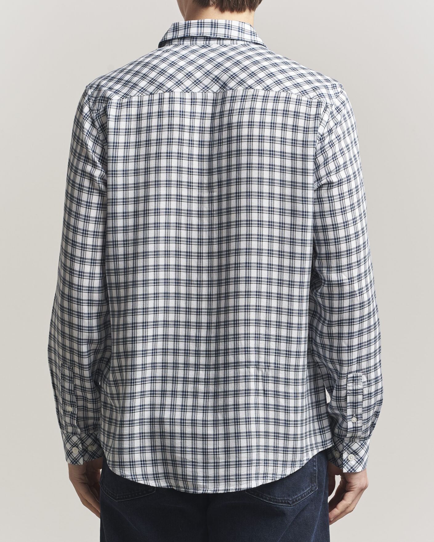 Heren | Overhemden | Samsøe Samsøe | Ryan Tencel Checked Shirt Blue