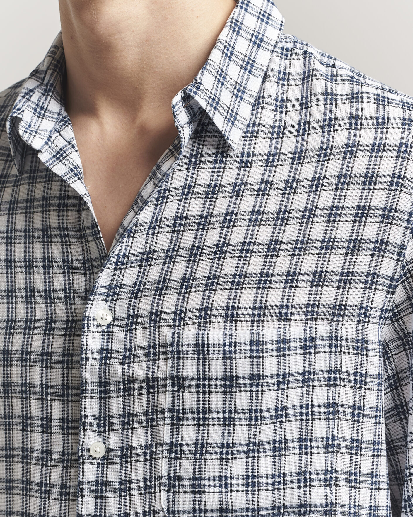 Heren | Overhemden | Samsøe Samsøe | Ryan Tencel Checked Shirt Blue