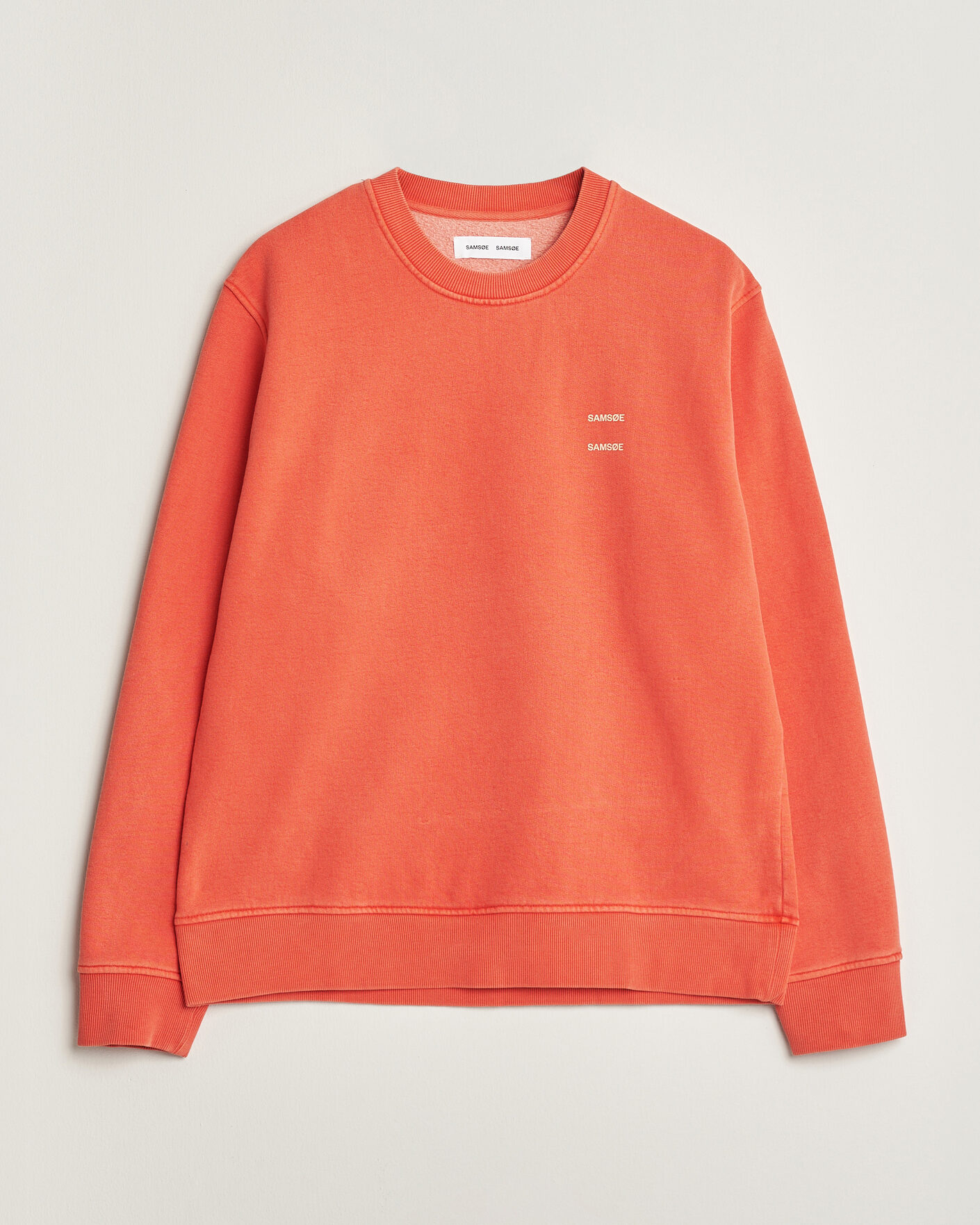 Heren | Truien | Samsøe Samsøe | Joel Washed Organic Cotton Sweatshirt Aurora Red