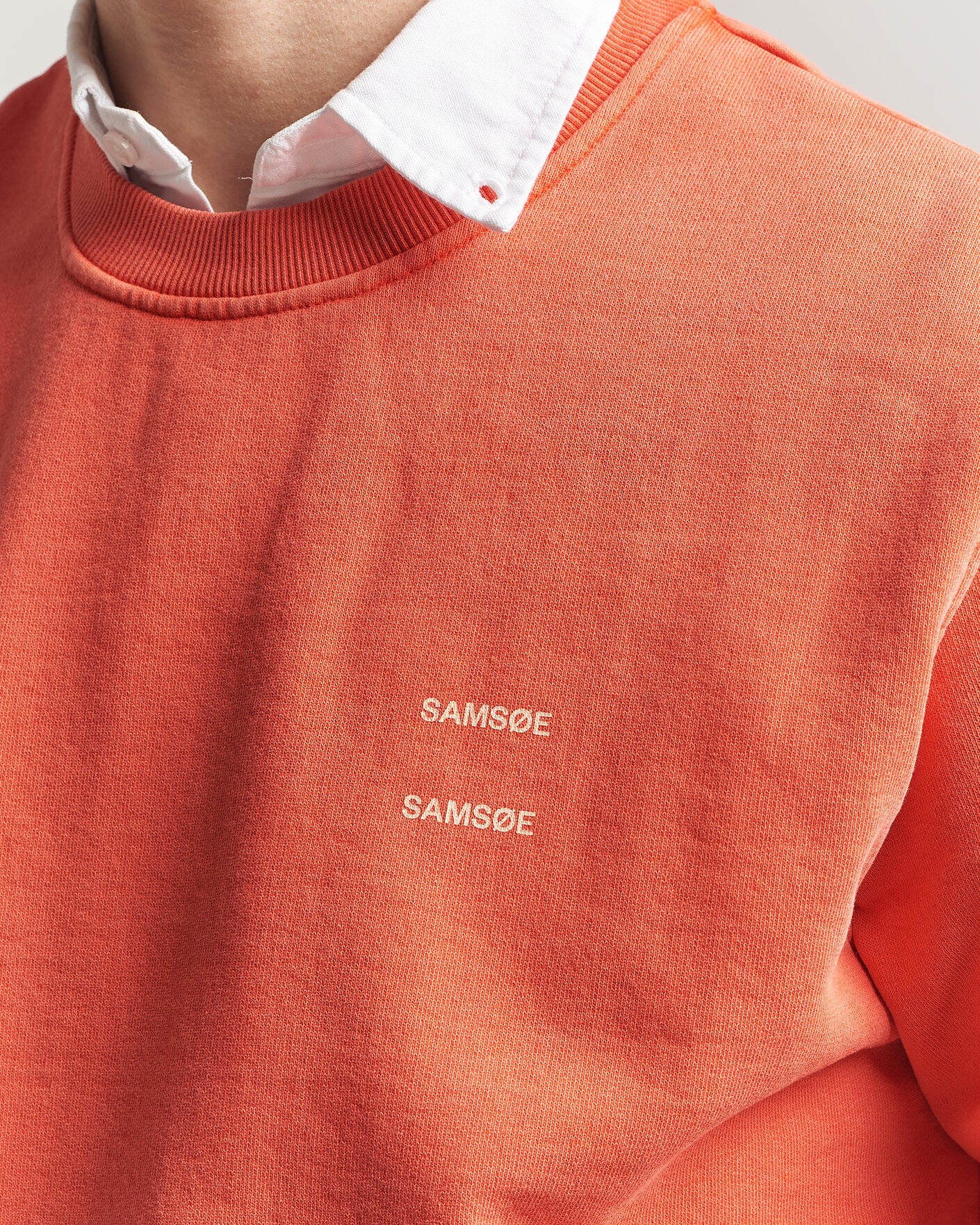 Heren | Truien | Samsøe Samsøe | Joel Washed Organic Cotton Sweatshirt Aurora Red