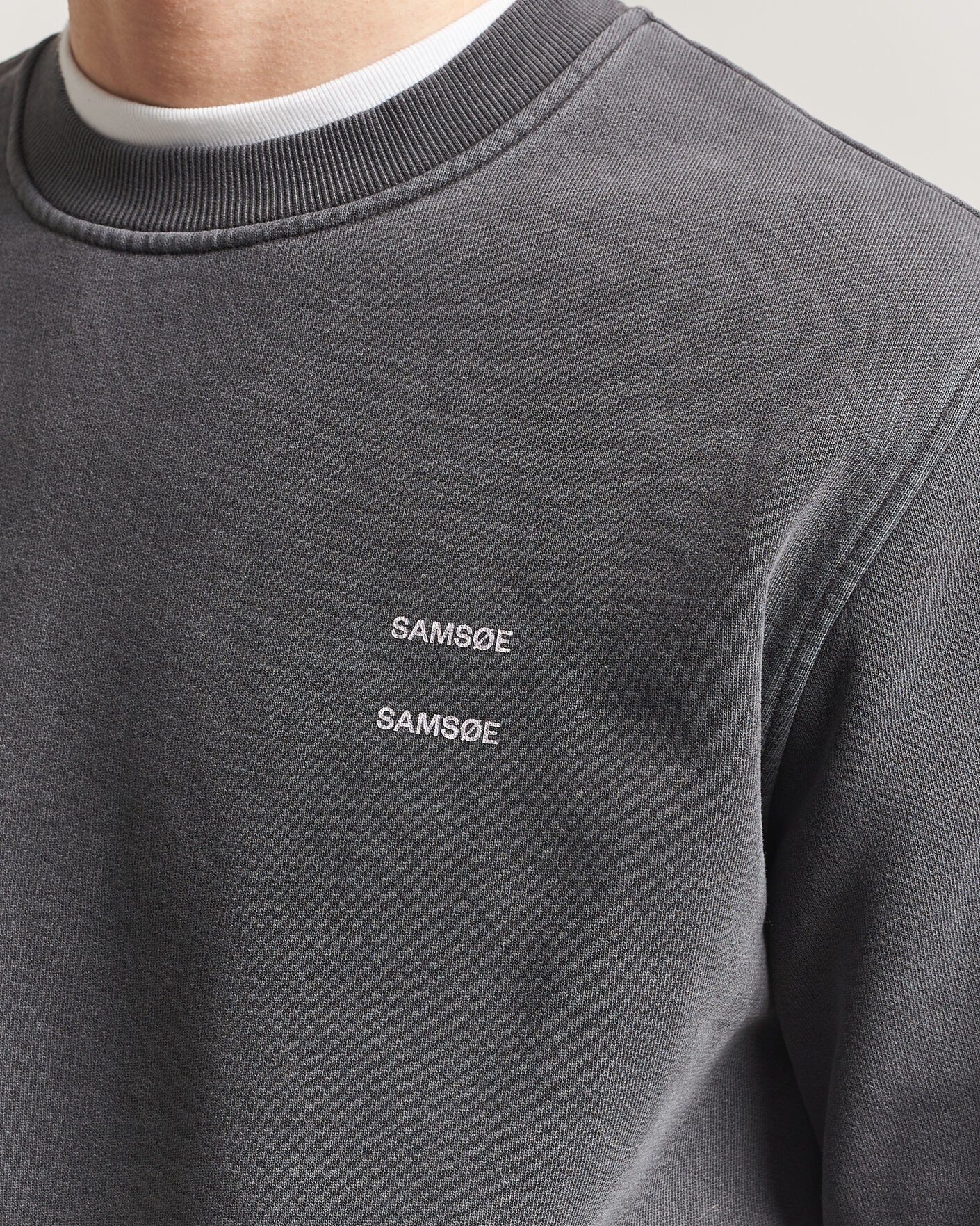 Heren | Truien | Samsøe Samsøe | Joel Washed Organic Cotton Sweatshirt Black
