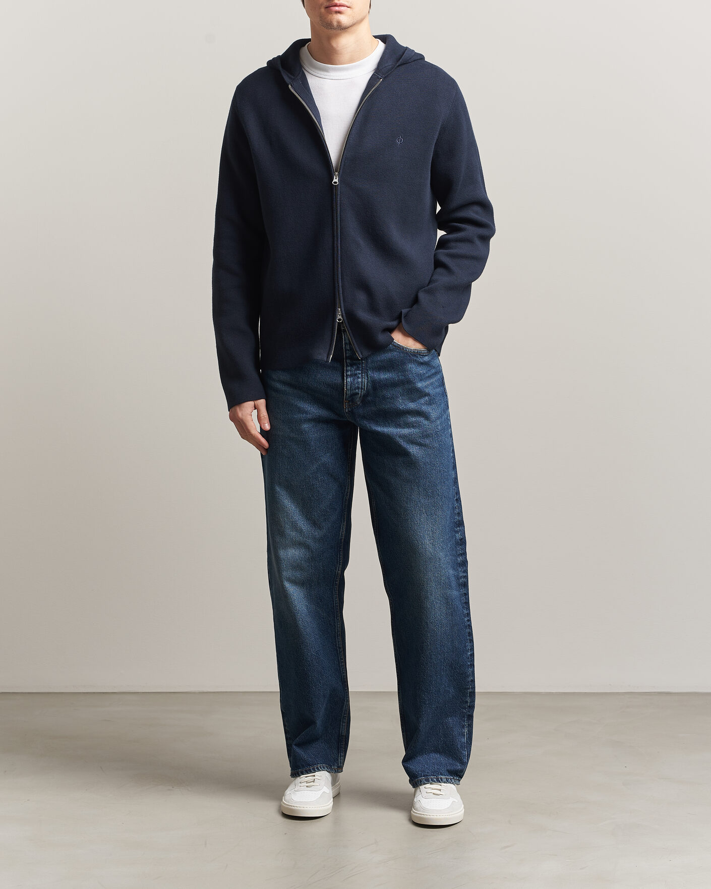 Heren | Truien | Samsøe Samsøe | Niklas Full Zip Hoodie Salute Navy