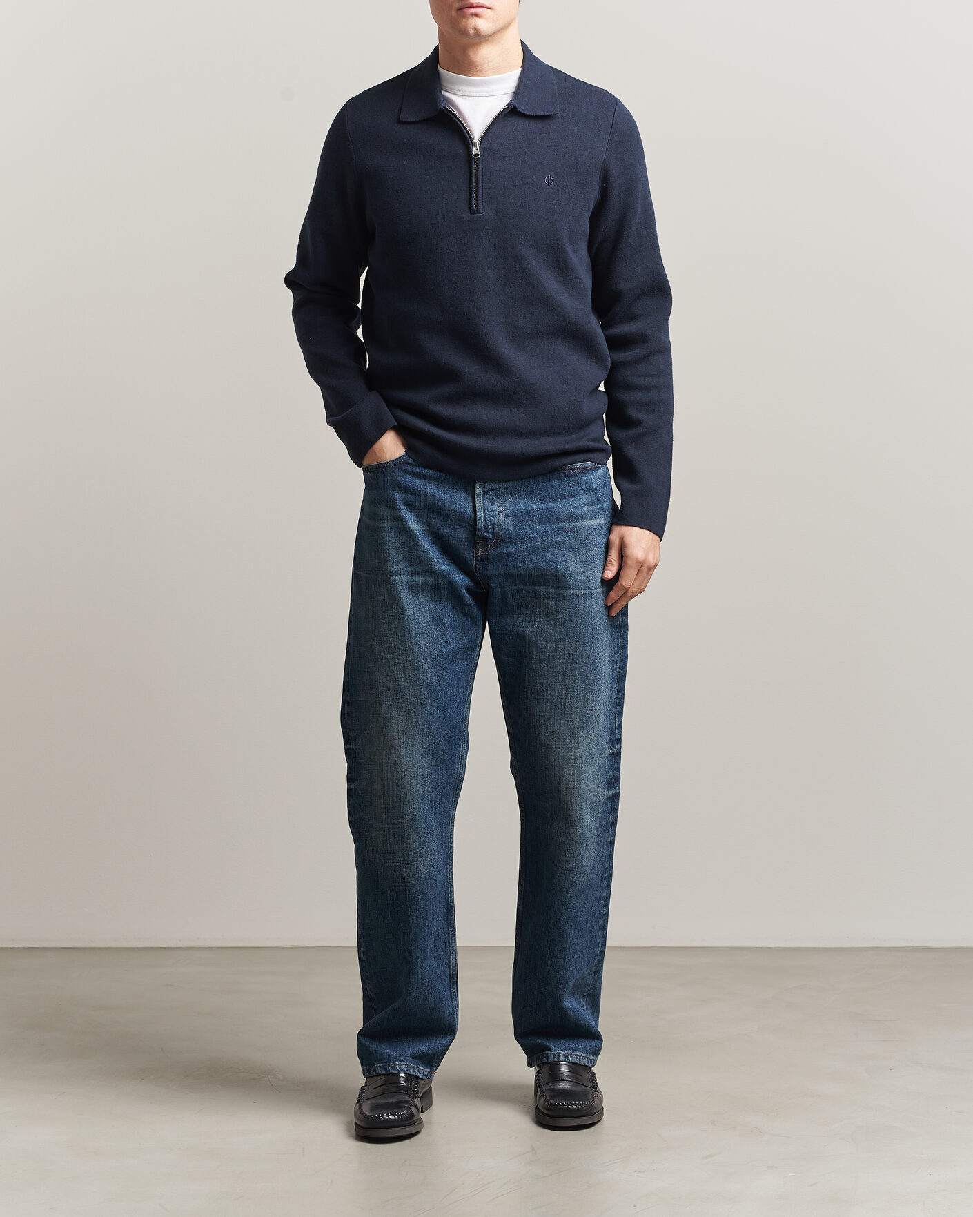 Heren | Truien | Samsøe Samsøe | Guna Half Zip Salute Navy
