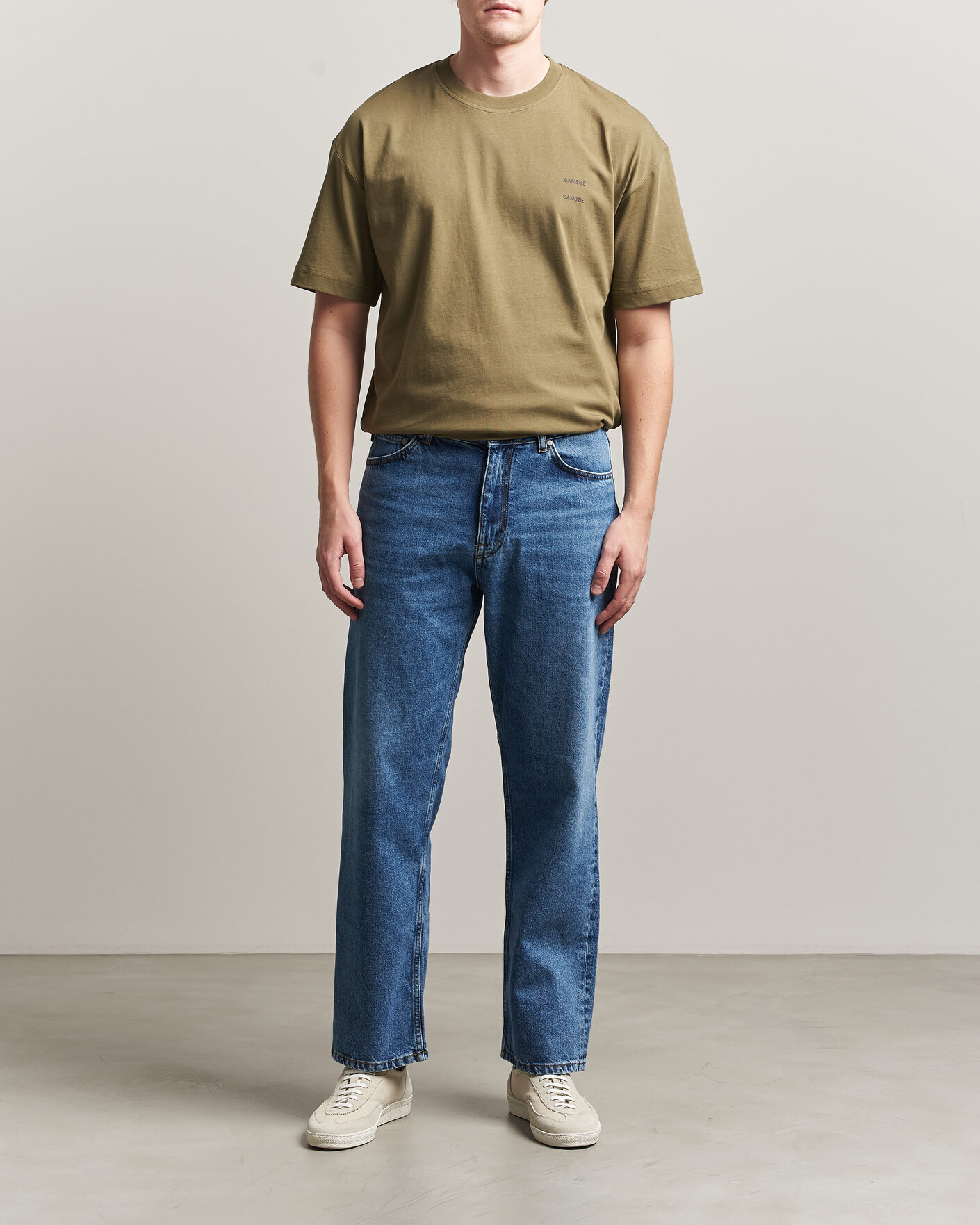 Heren | T-shirts | Samsøe Samsøe | Joel Organic Cotton T-Shirt Burnt Olive