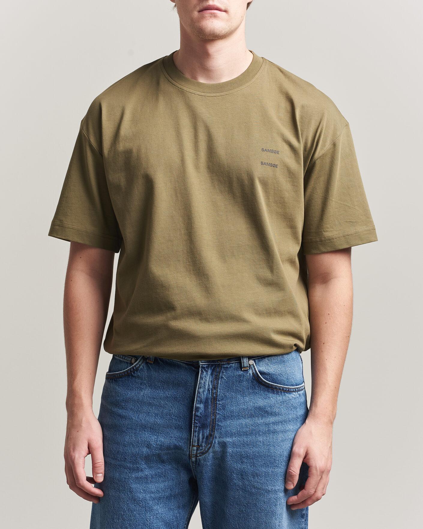 Heren | T-shirts | Samsøe Samsøe | Joel Organic Cotton T-Shirt Burnt Olive