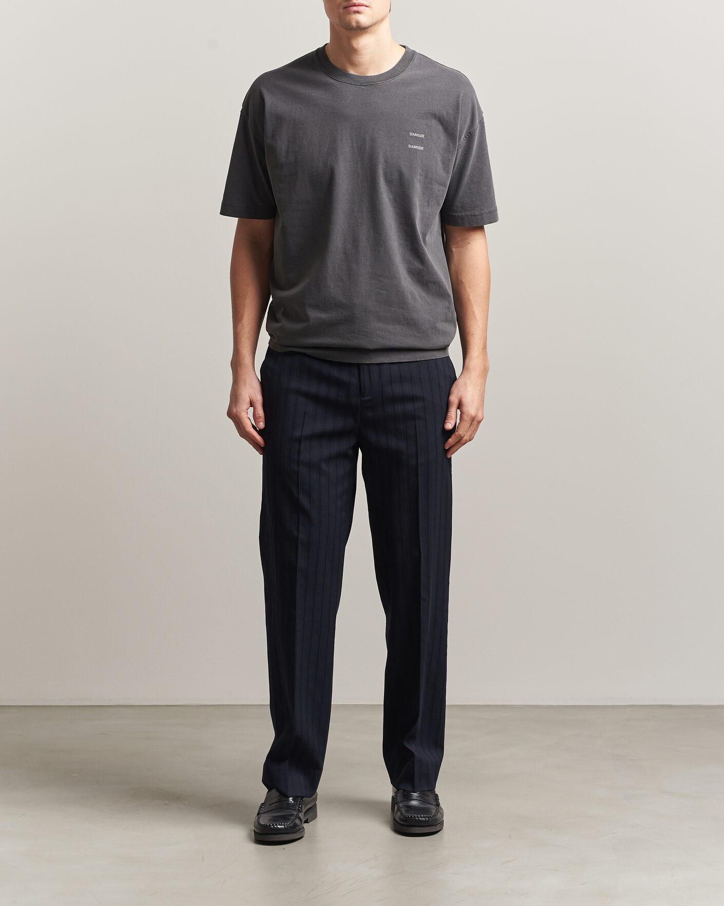 Heren | T-shirts | Samsøe Samsøe | Joel Washed Organic Cotton T-Shirt Black