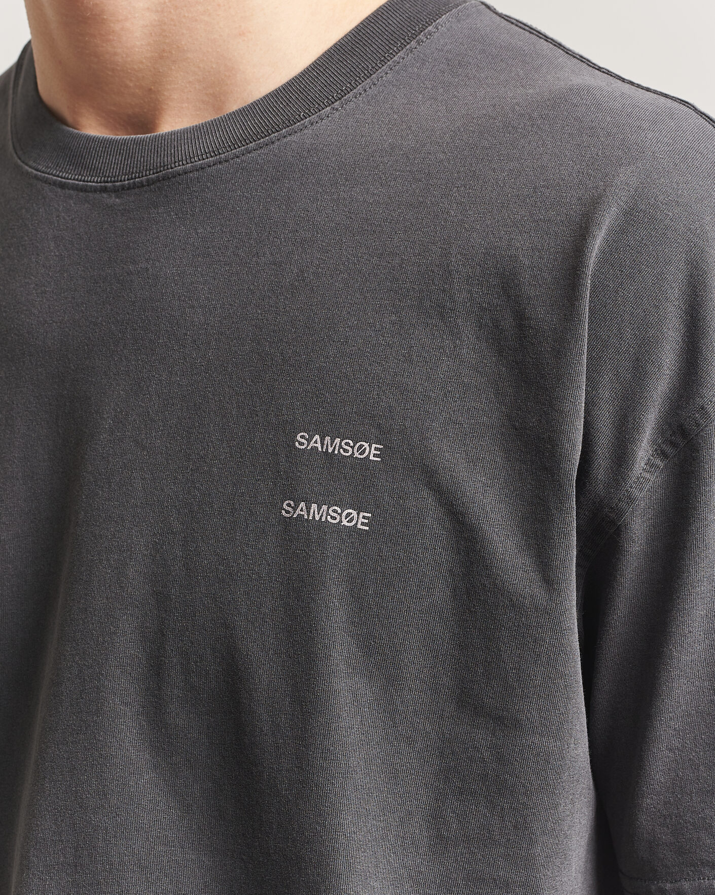 Heren | T-shirts | Samsøe Samsøe | Joel Washed Organic Cotton T-Shirt Black