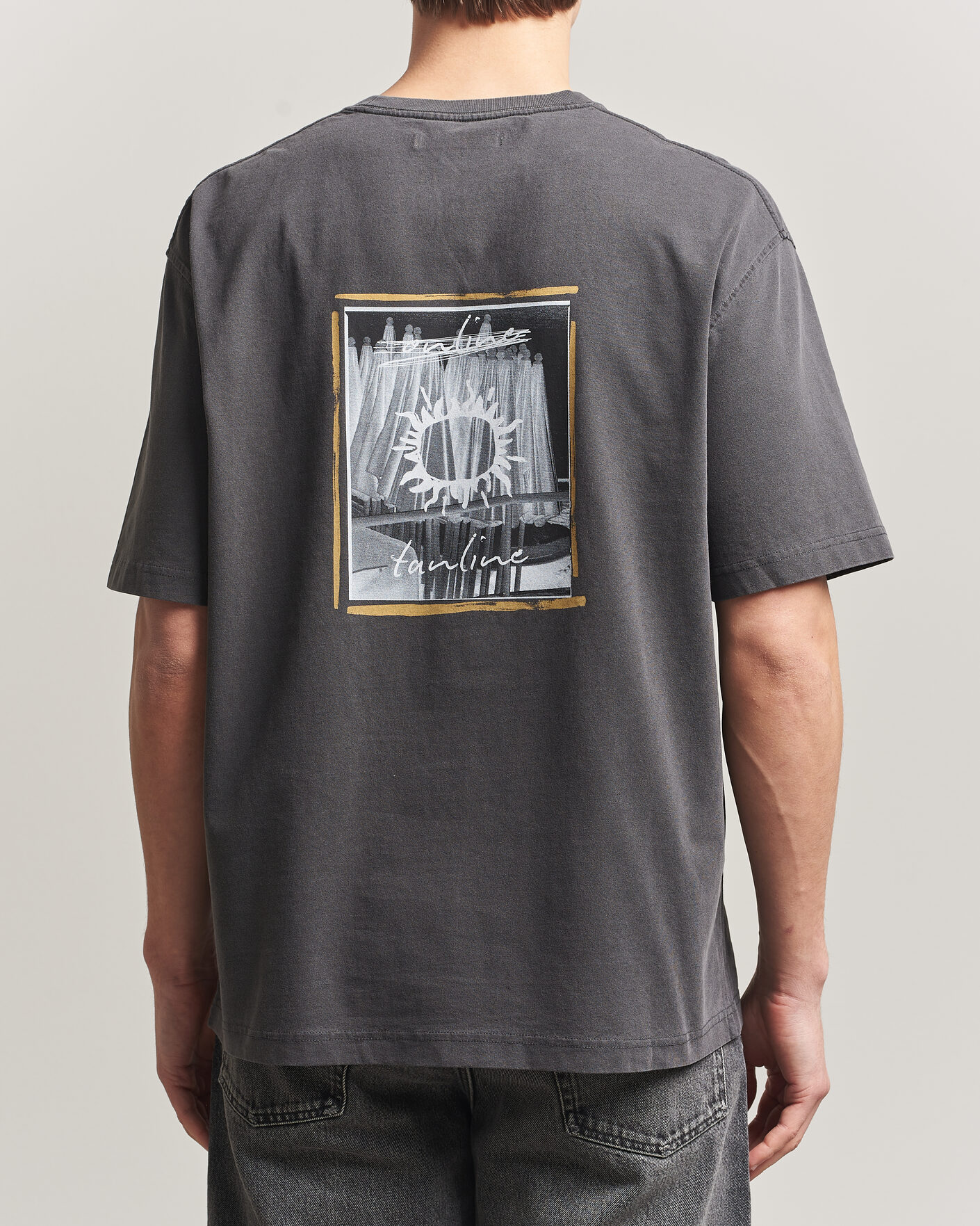 Heren | T-shirts | Samsøe Samsøe | Gergei Printed Crew Neck T-Shirt Washed Black