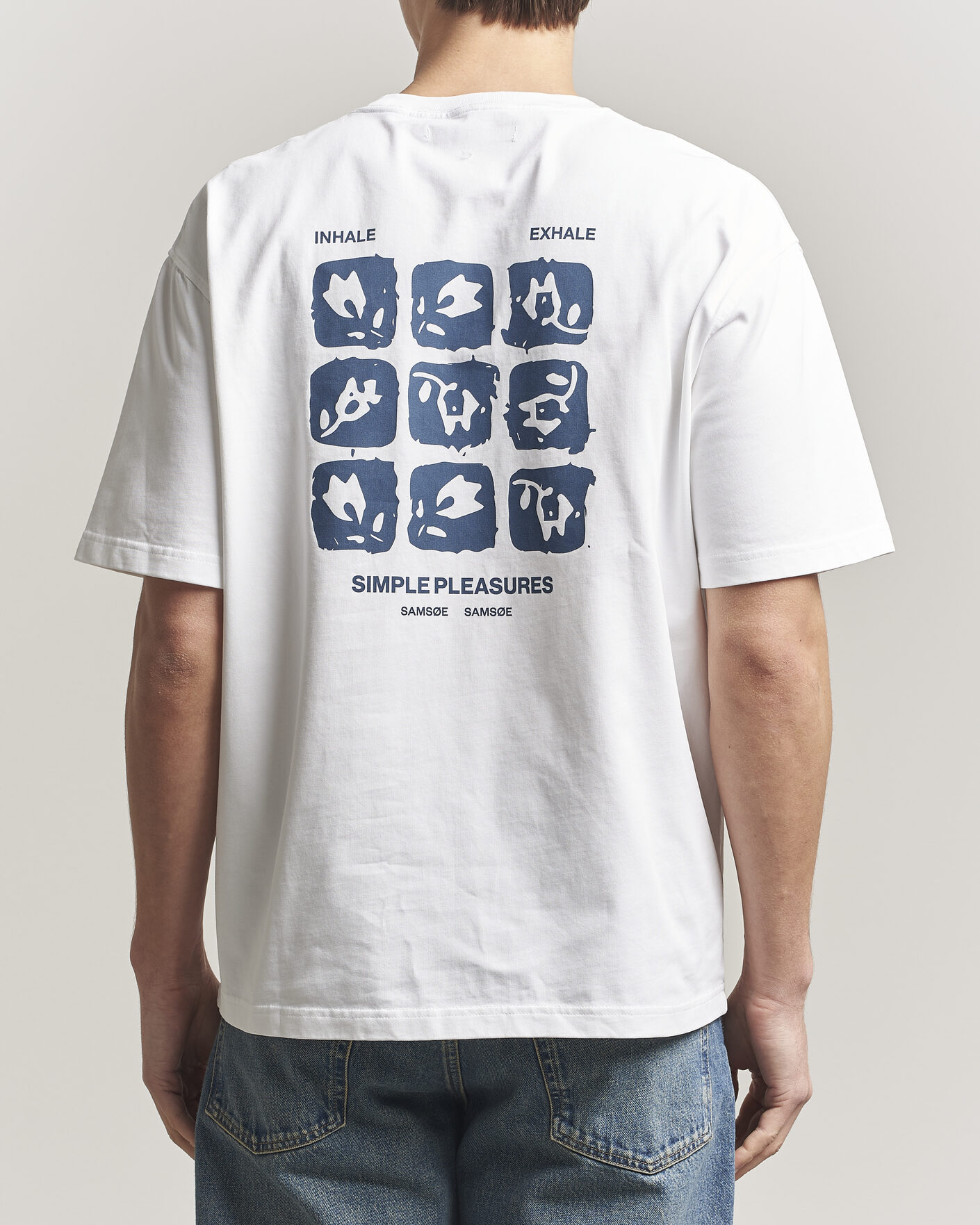 Heren | T-shirts | Samsøe Samsøe | Cohen Printed Crew Neck T-Shirt White