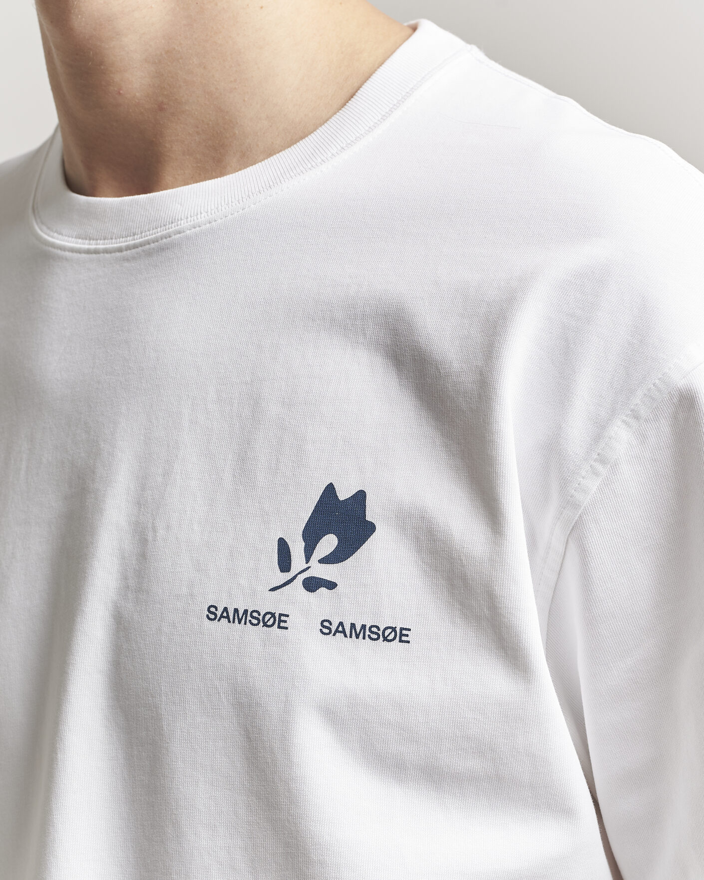 Heren | T-shirts | Samsøe Samsøe | Cohen Printed Crew Neck T-Shirt White