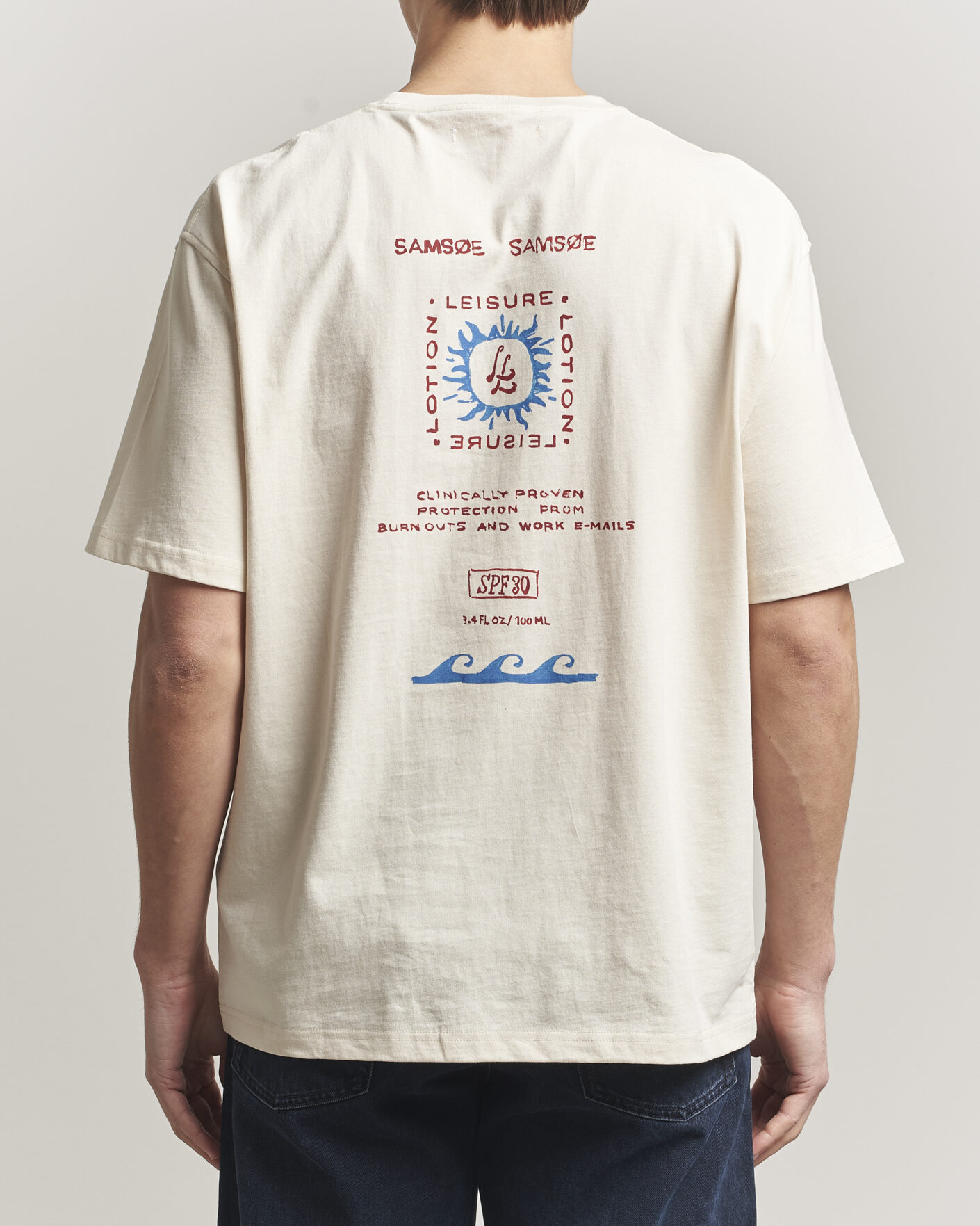 Heren | T-shirts | Samsøe Samsøe | Gergei Printed Crew Neck T-Shirt Neutral