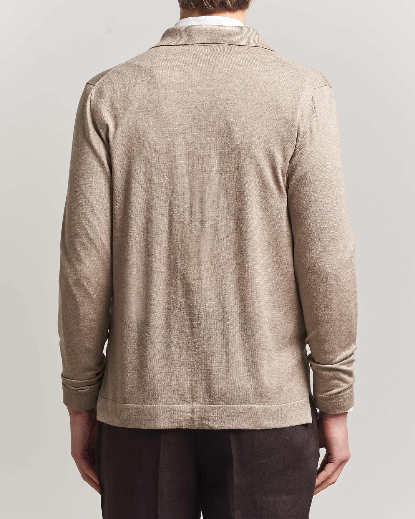 Heren | Truien | Stenströms | Silk/Cashmere Cardigan Taupe