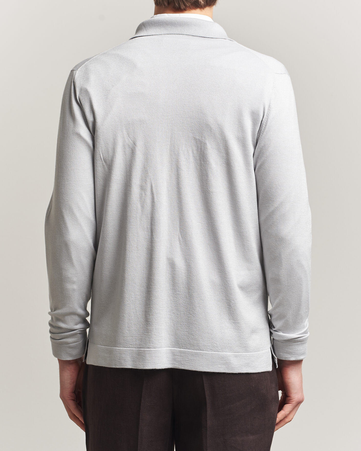 Heren | Truien | Stenströms | Silk/Cashmere Cardigan Light Grey