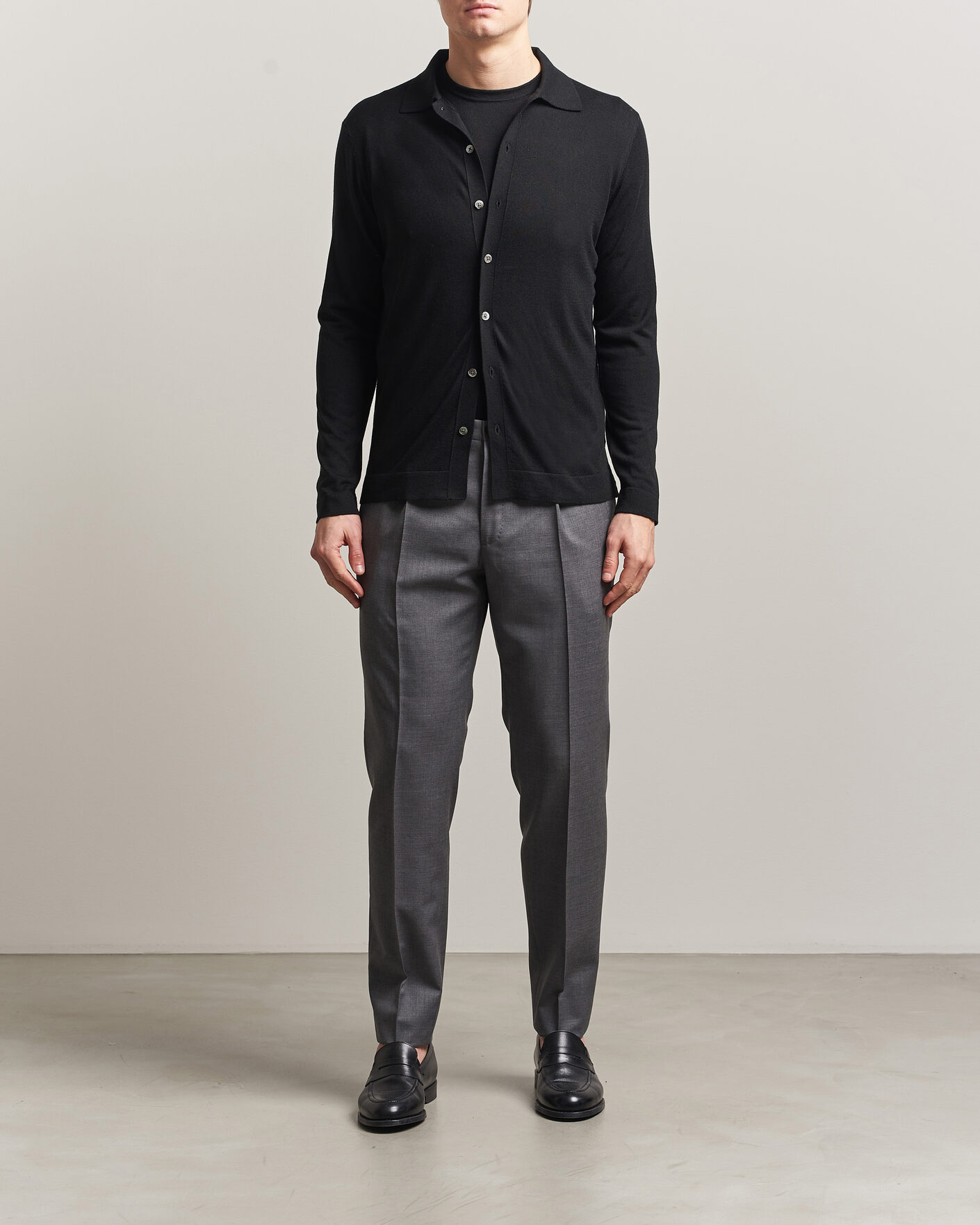 Heren | Truien | Stenströms | Silk/Cashmere Cardigan Black