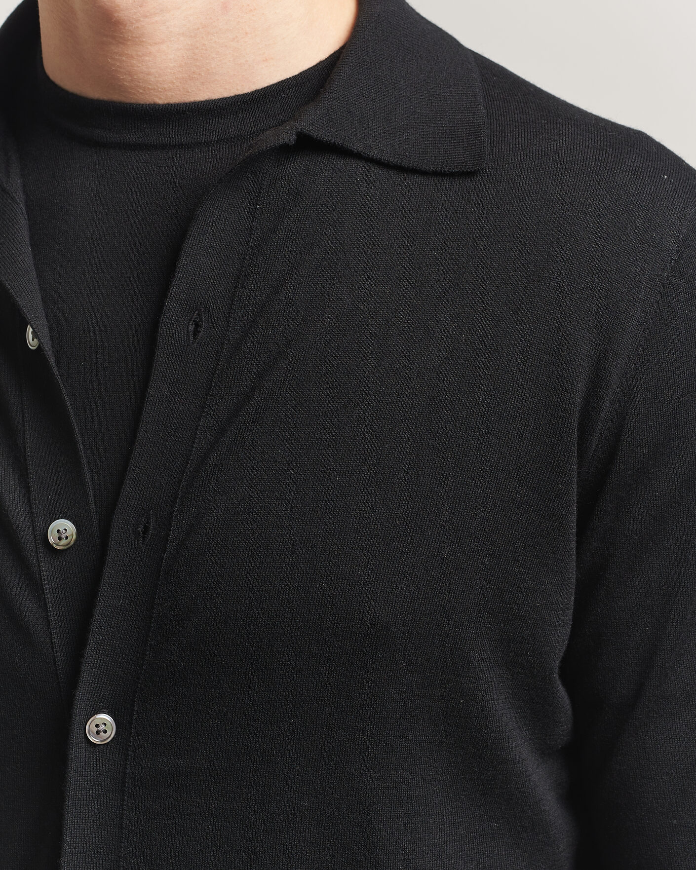 Heren | Truien | Stenströms | Silk/Cashmere Cardigan Black
