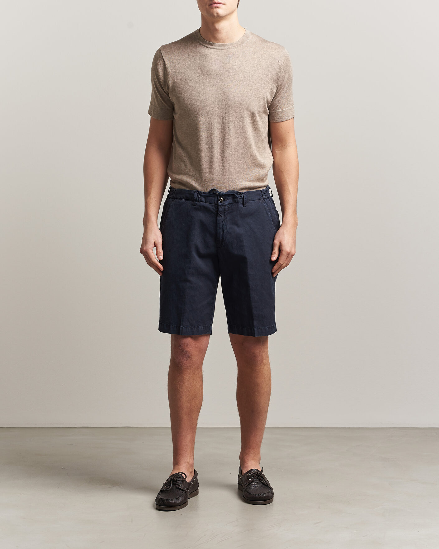 Heren | T-shirts | Stenströms | Silk/Cashmere T-Shirt Taupe