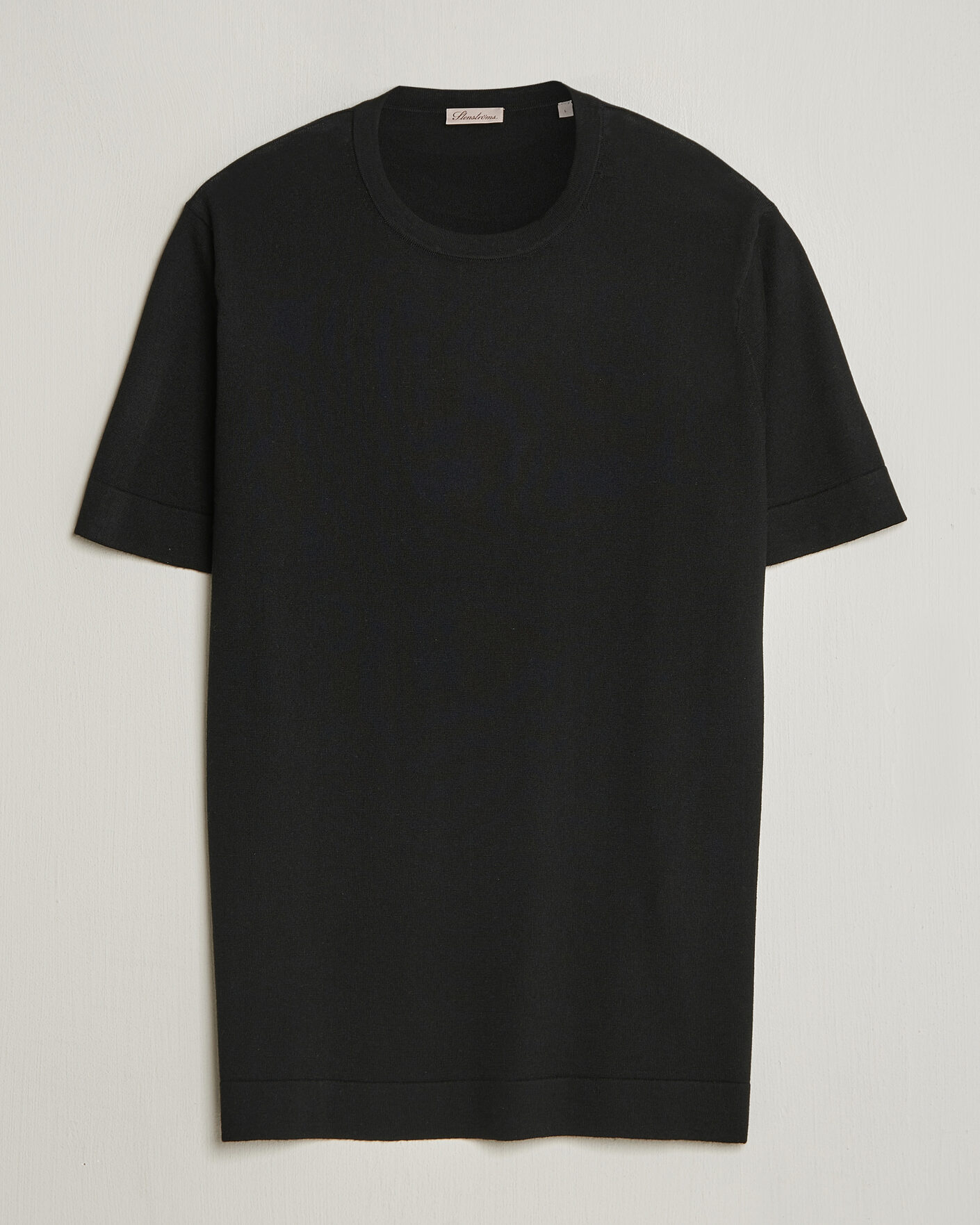 Heren | T-shirts | Stenströms | Silk/Cashmere T-Shirt Black