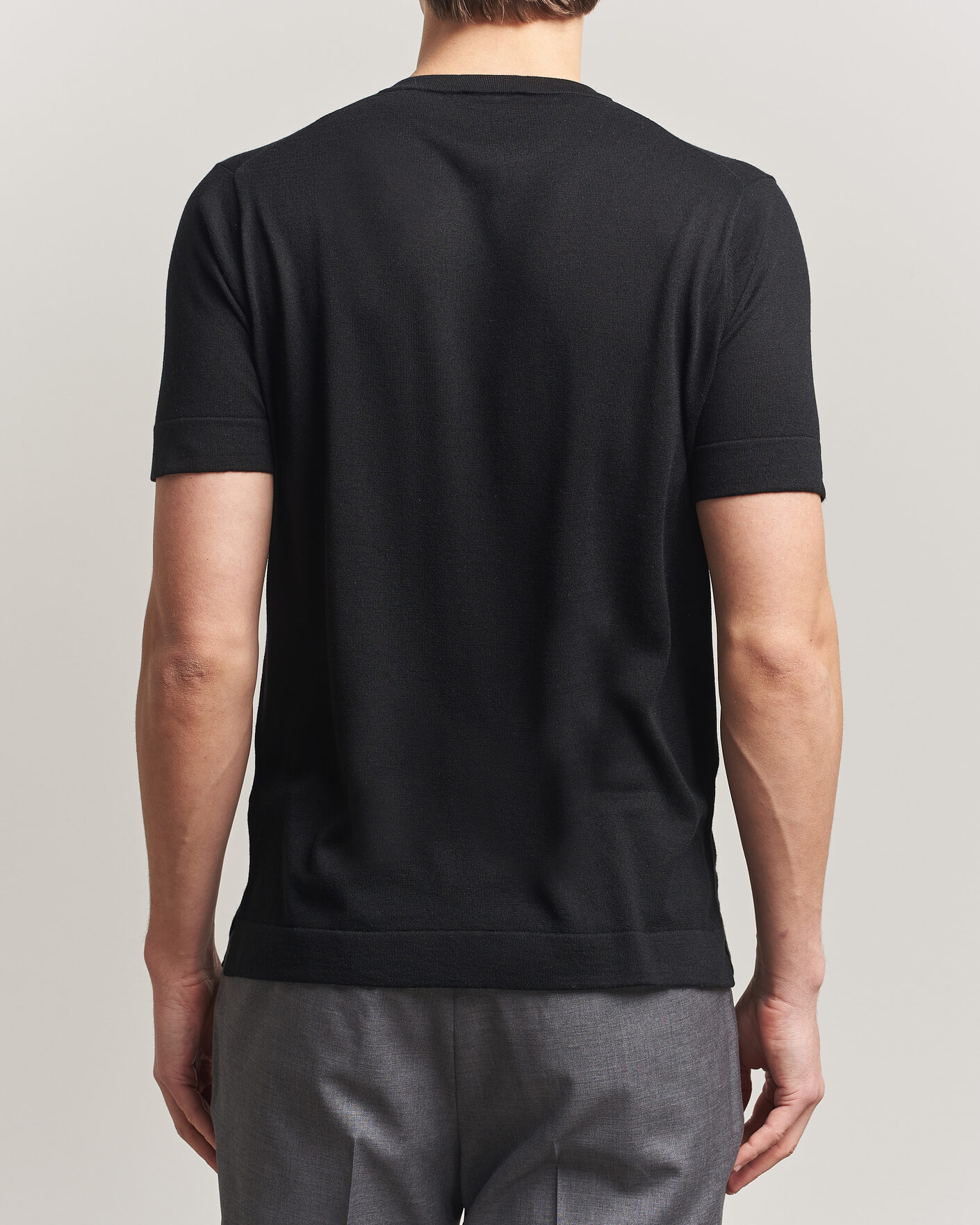 Heren | T-shirts | Stenströms | Silk/Cashmere T-Shirt Black