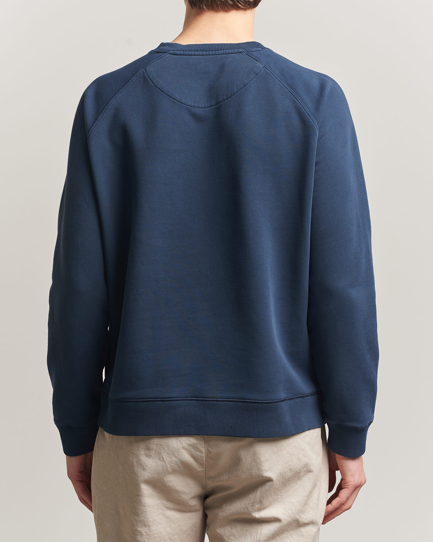 Heren | Truien | Stenströms | Raglan Crew Logo Sweater Navy