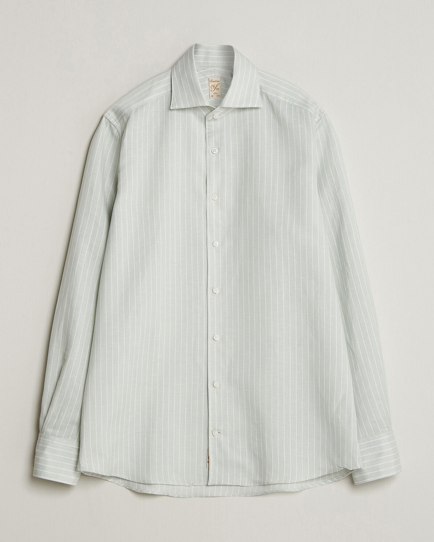 Heren | Overhemden | Stenströms | 1899 Cotton/Linen/Silk Striped Shirt Green