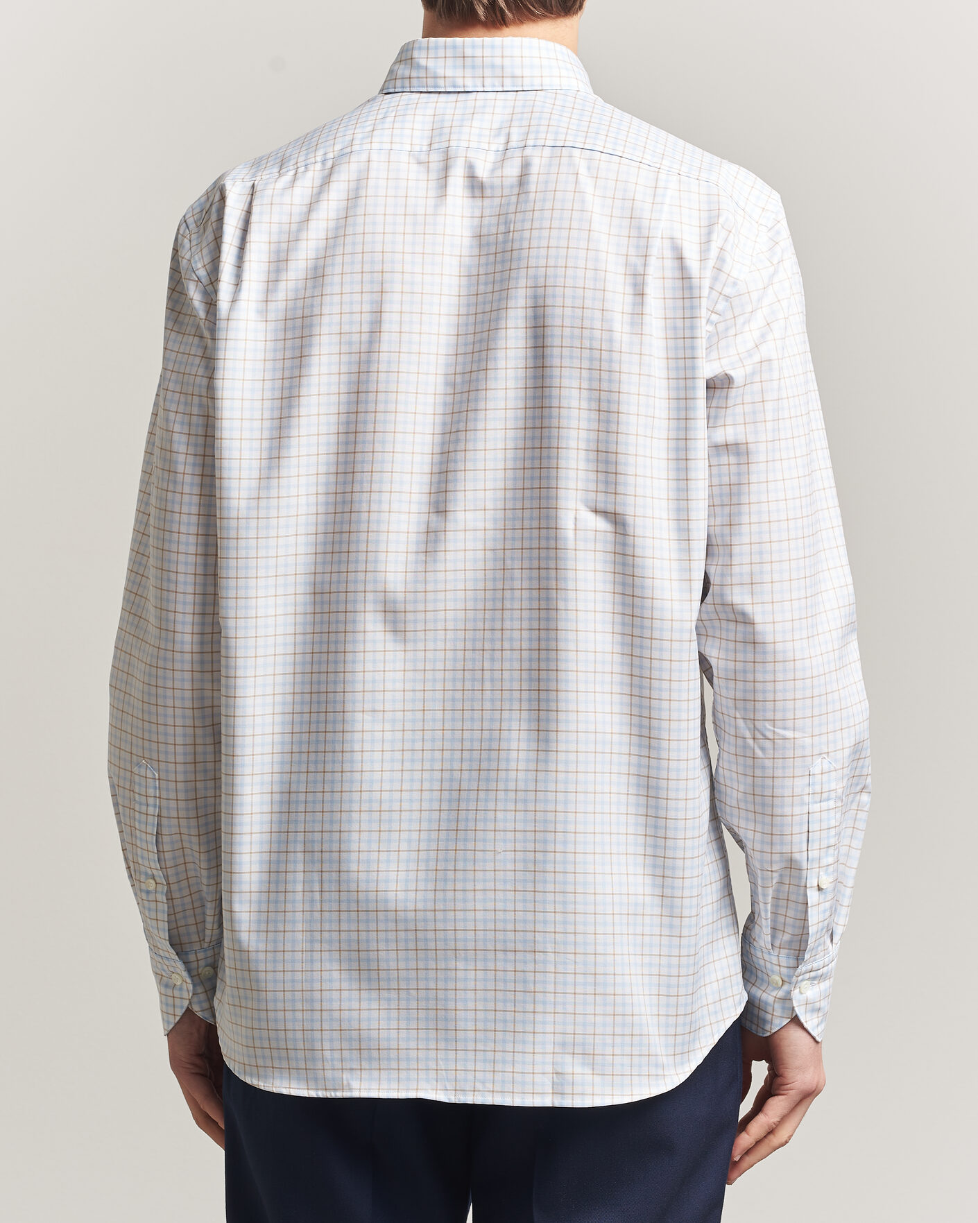 Heren | Overhemden | Stenströms | Regular Fit Checked Oxford Shirt Blue
