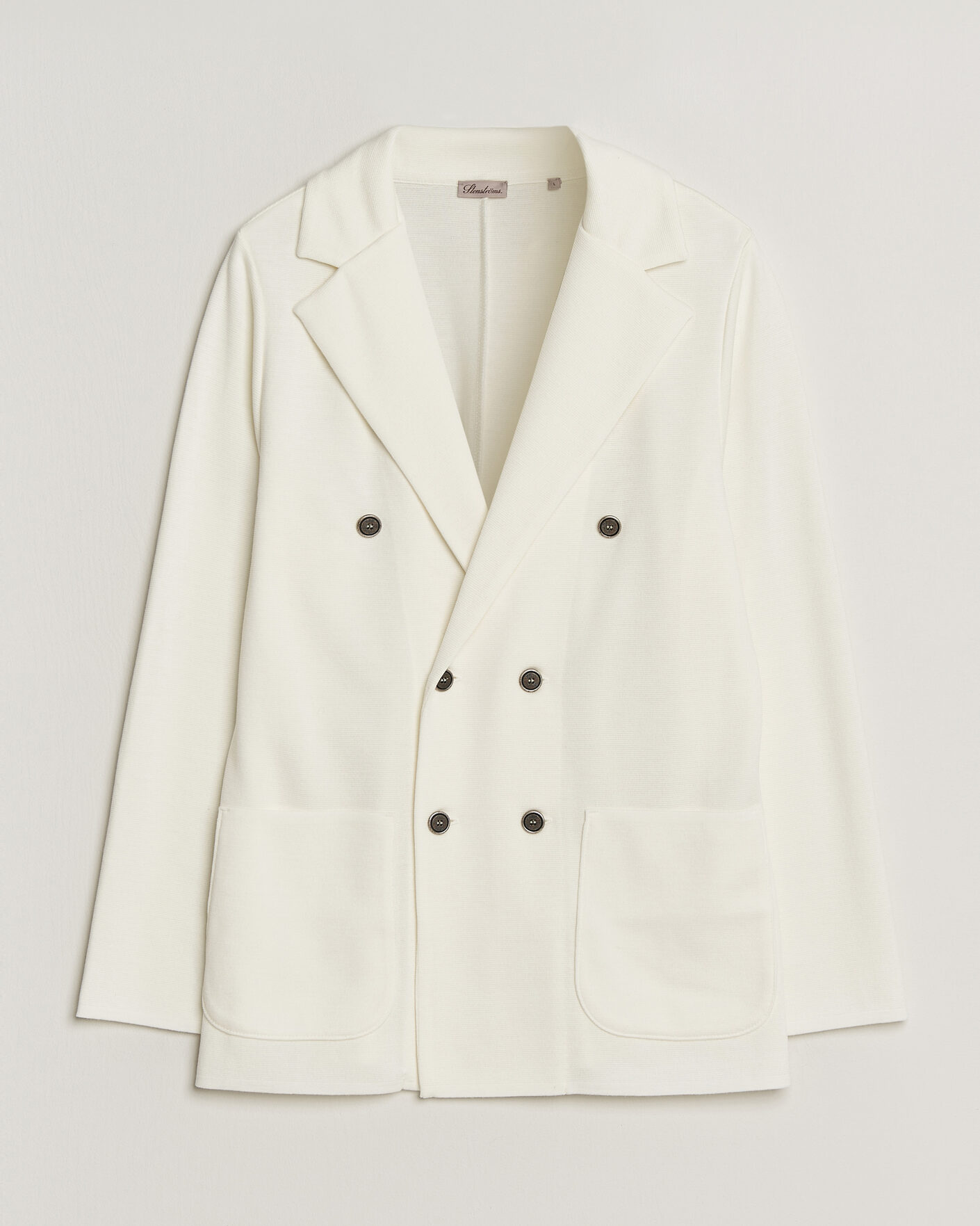 Heren | Blazers | Stenströms | Milano Knitted DB Textured Blazer White