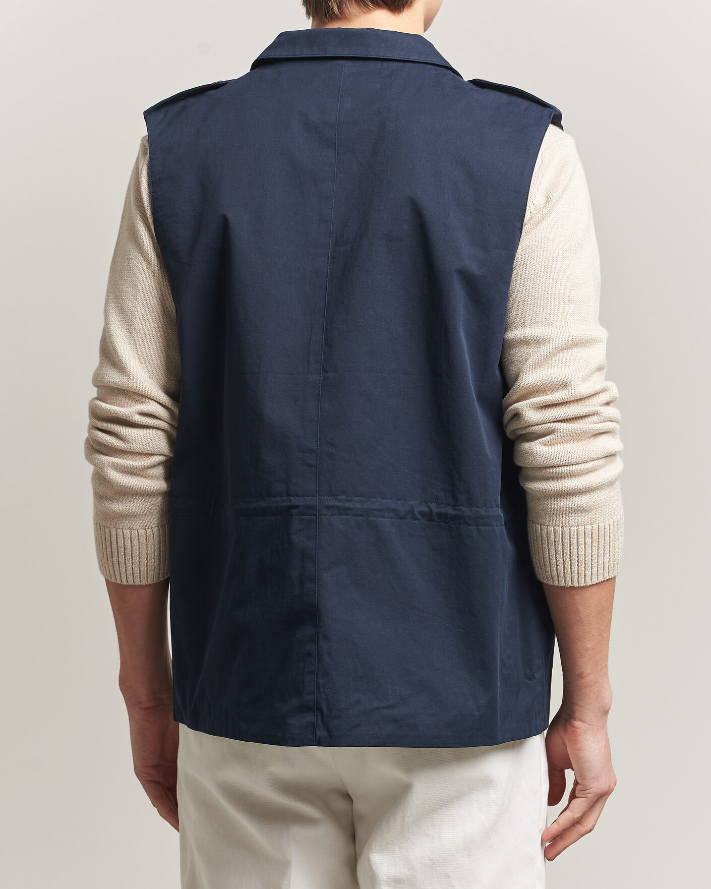 Heren | Gilets | Stenströms | Cotton  Twill Vest Navy