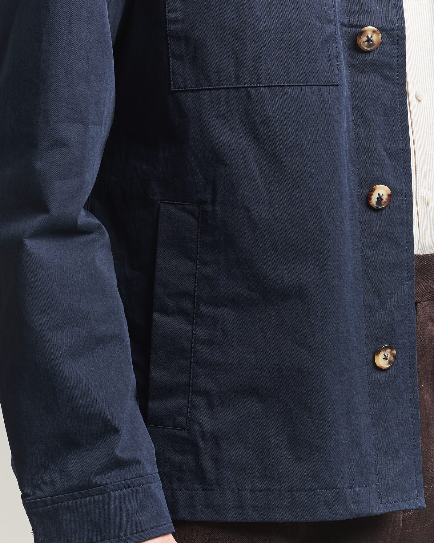 Heren | Jassen | Stenströms | Cotton Twill Overshirt Navy