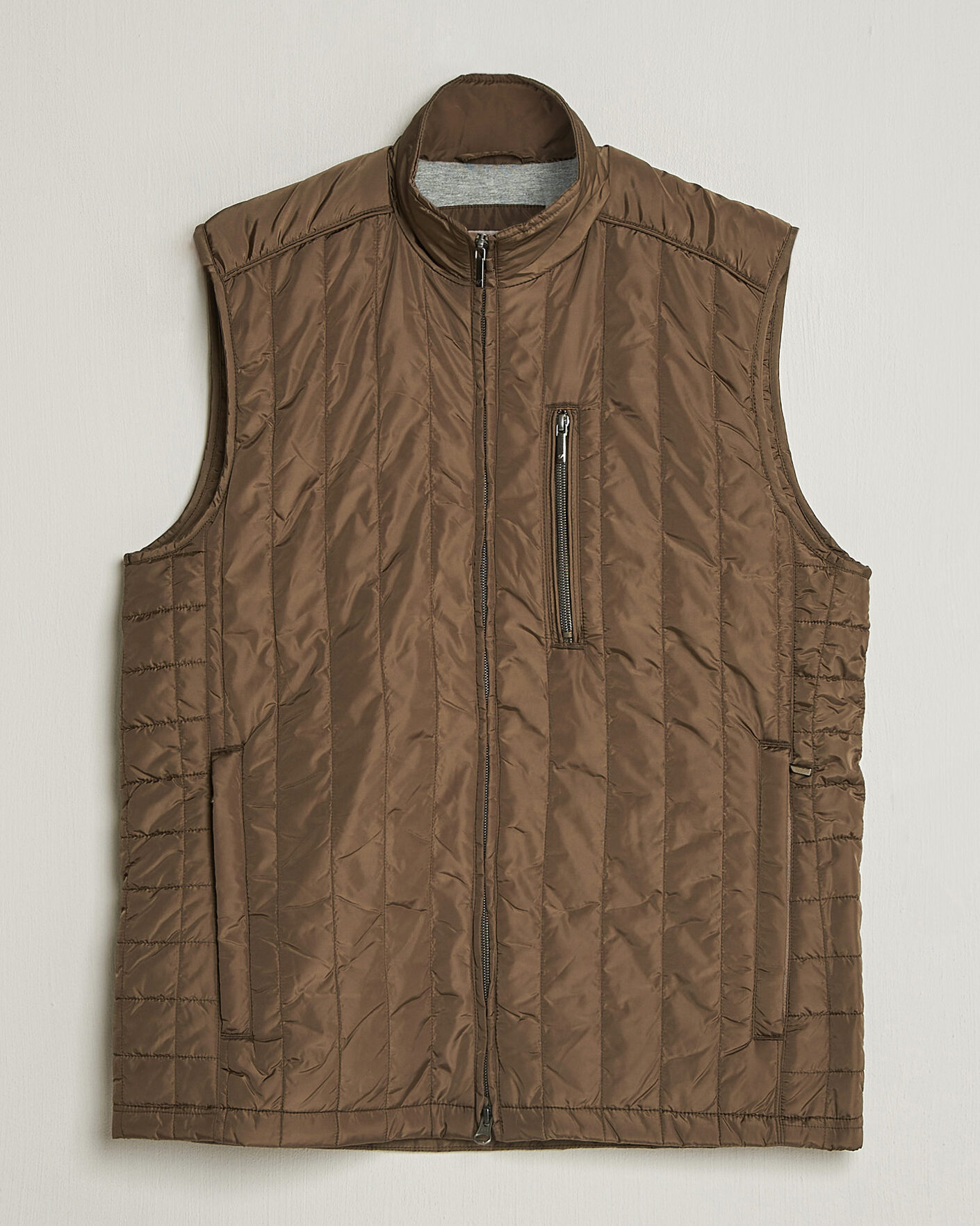 Heren | Gilets | Stenströms | Nylon Quilted Light Padded Vest Olive