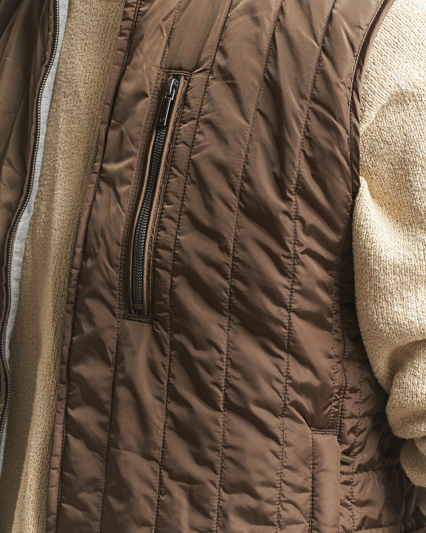 Heren | Gilets | Stenströms | Nylon Quilted Light Padded Vest Olive