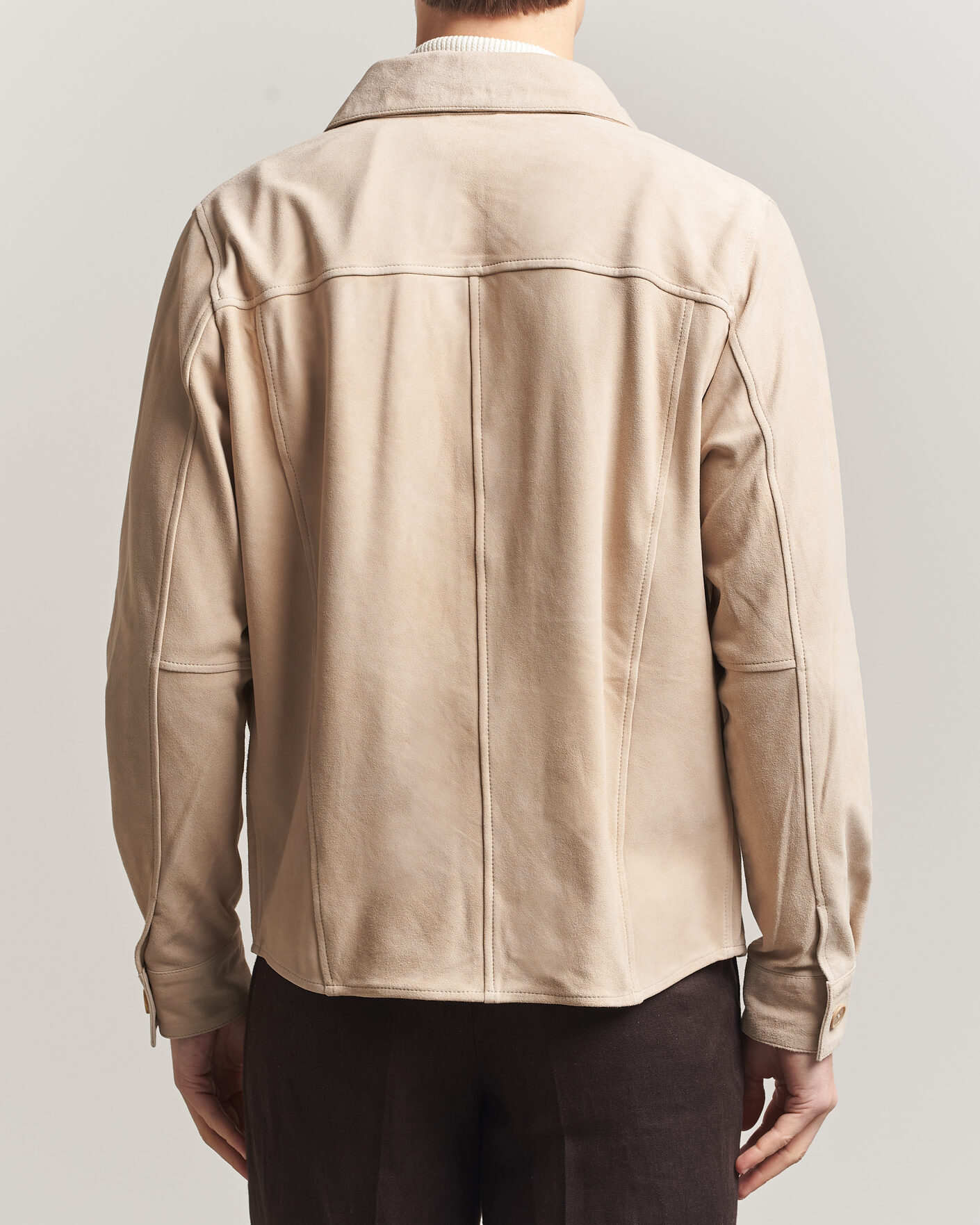 Heren | Jassen | Stenströms | Suede Pocket Overshirt Beige