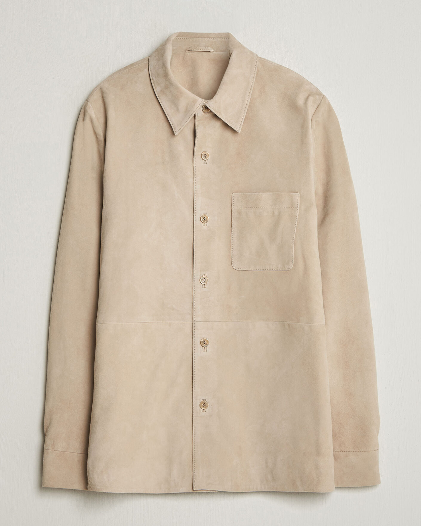 Heren | Jassen | Stenströms | Suede Overshirt Beige