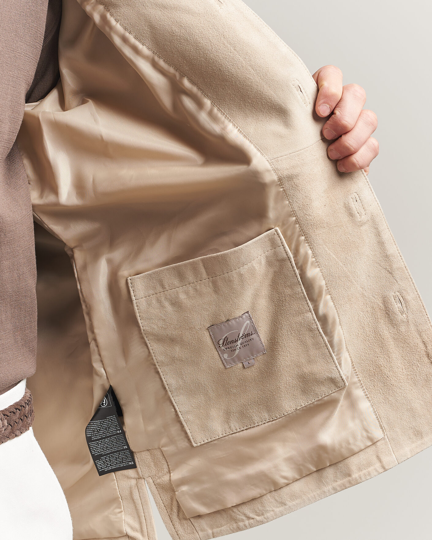 Heren | Jassen | Stenströms | Suede Overshirt Beige