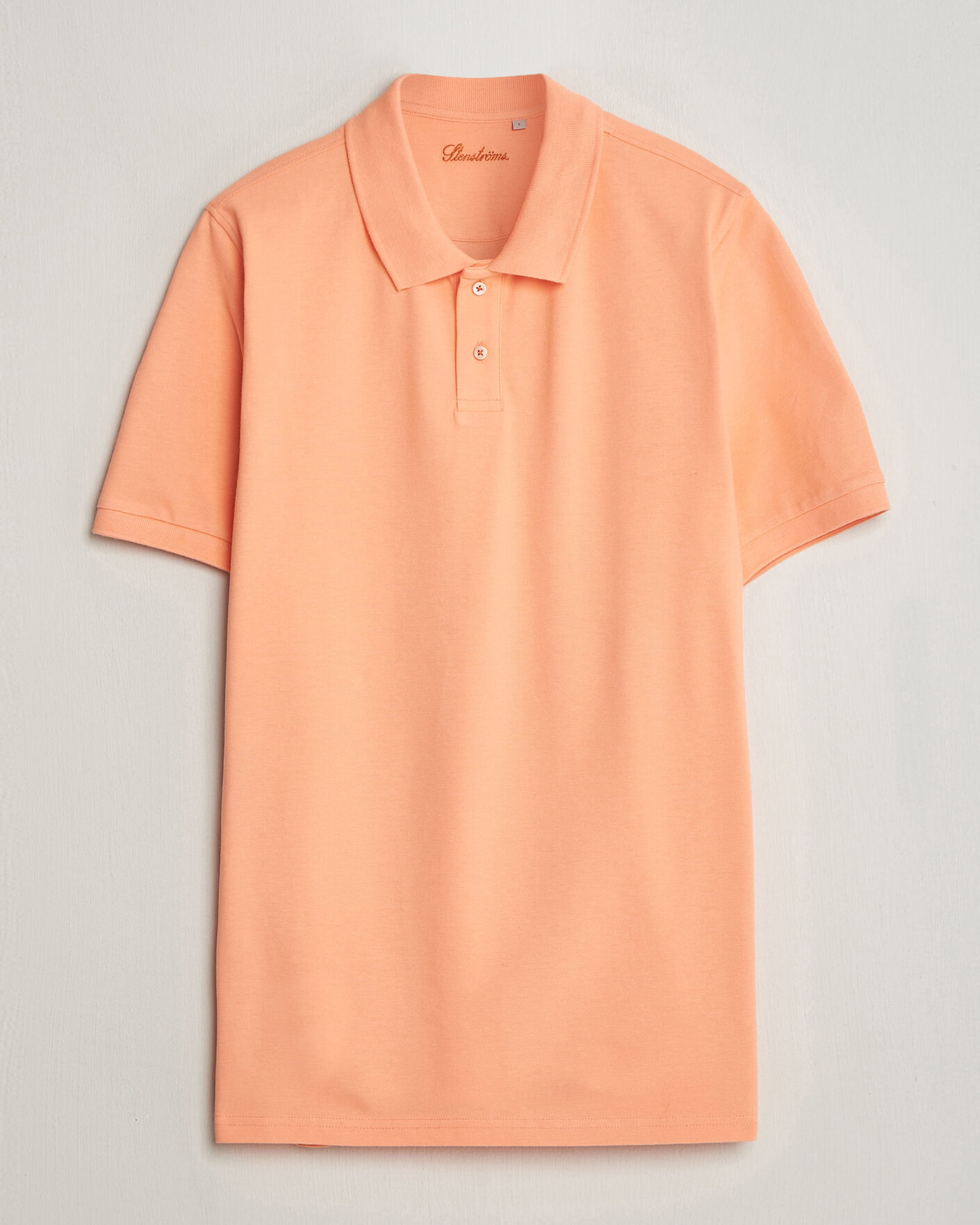 Heren | Polo's | Stenströms | Organic Cotton Piquet Polo Shirt Mandarin