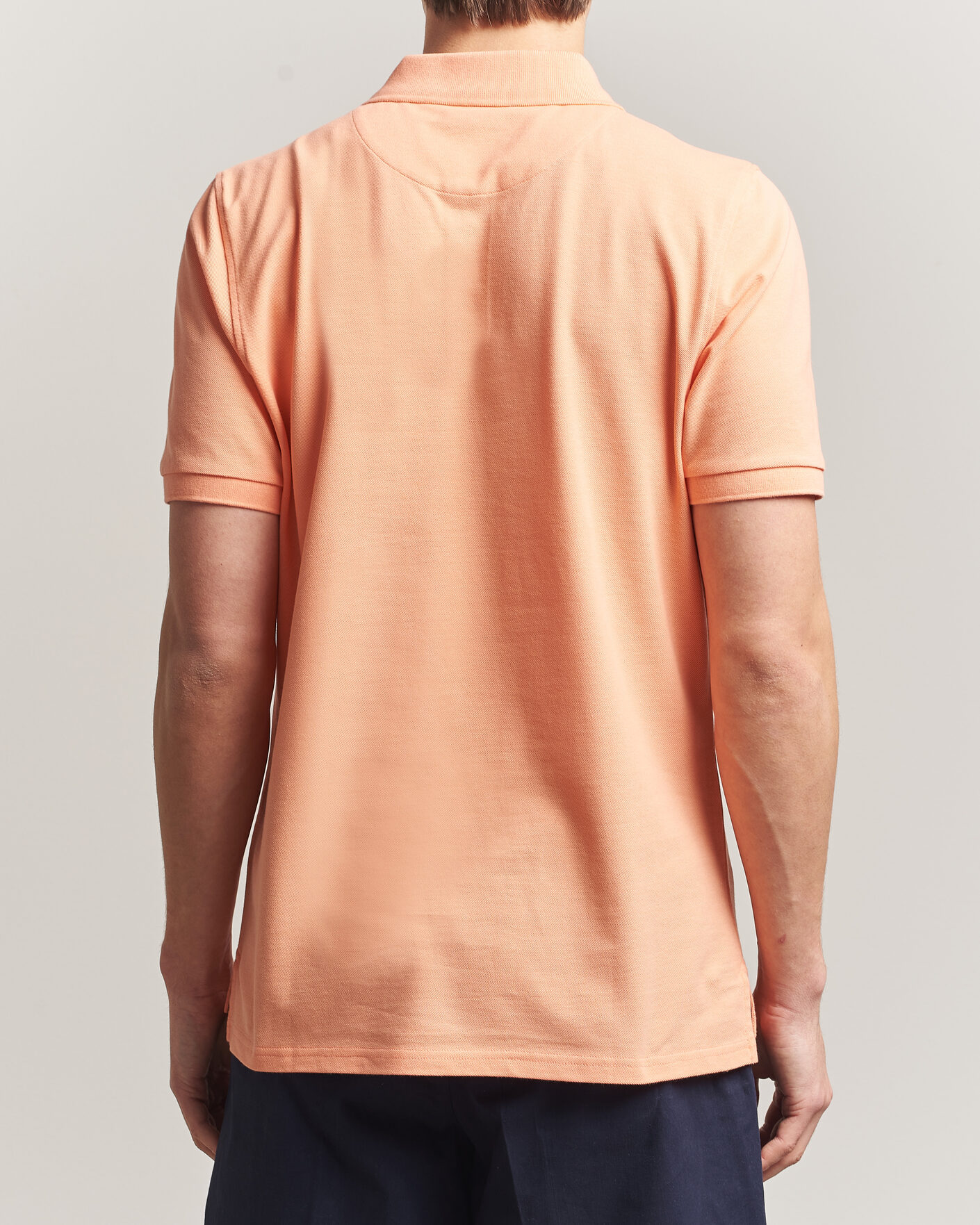 Heren | Polo's | Stenströms | Organic Cotton Piquet Polo Shirt Mandarin