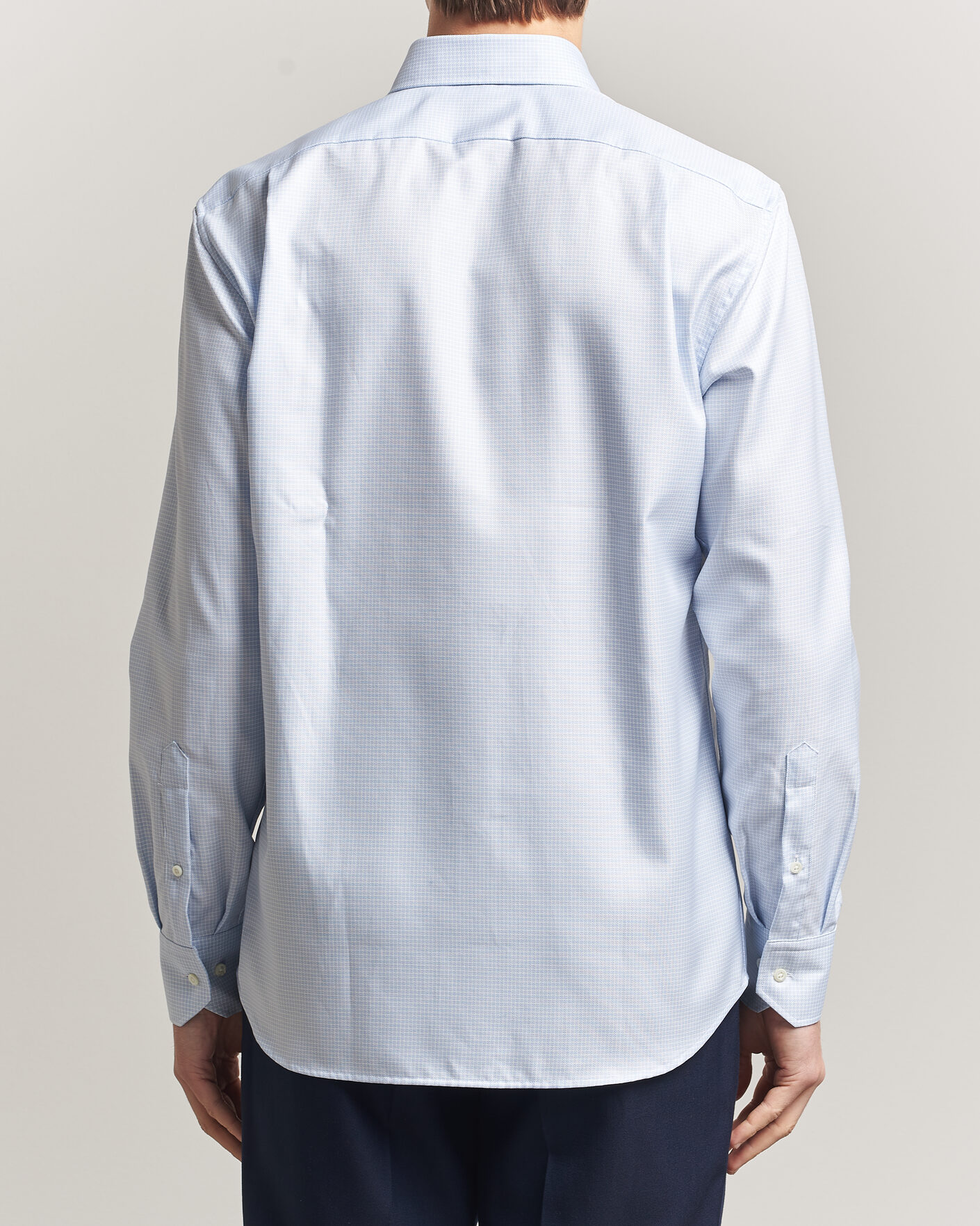 Heren | Overhemden | Stenströms | Regular Fit Micro Structure Shirt Light Blue