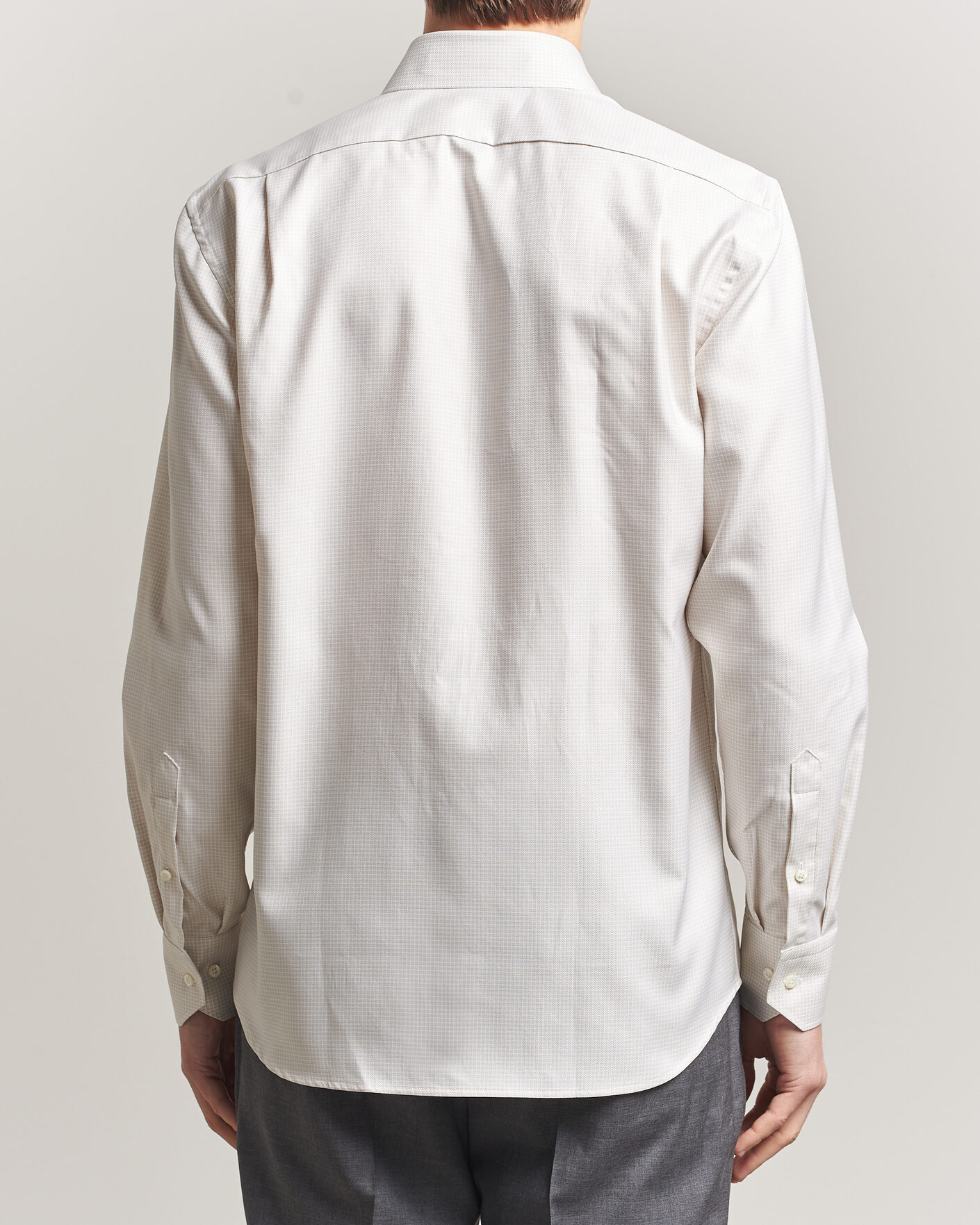 Heren | Overhemden | Stenströms | Regular Fit Micro Structure Shirt Beige
