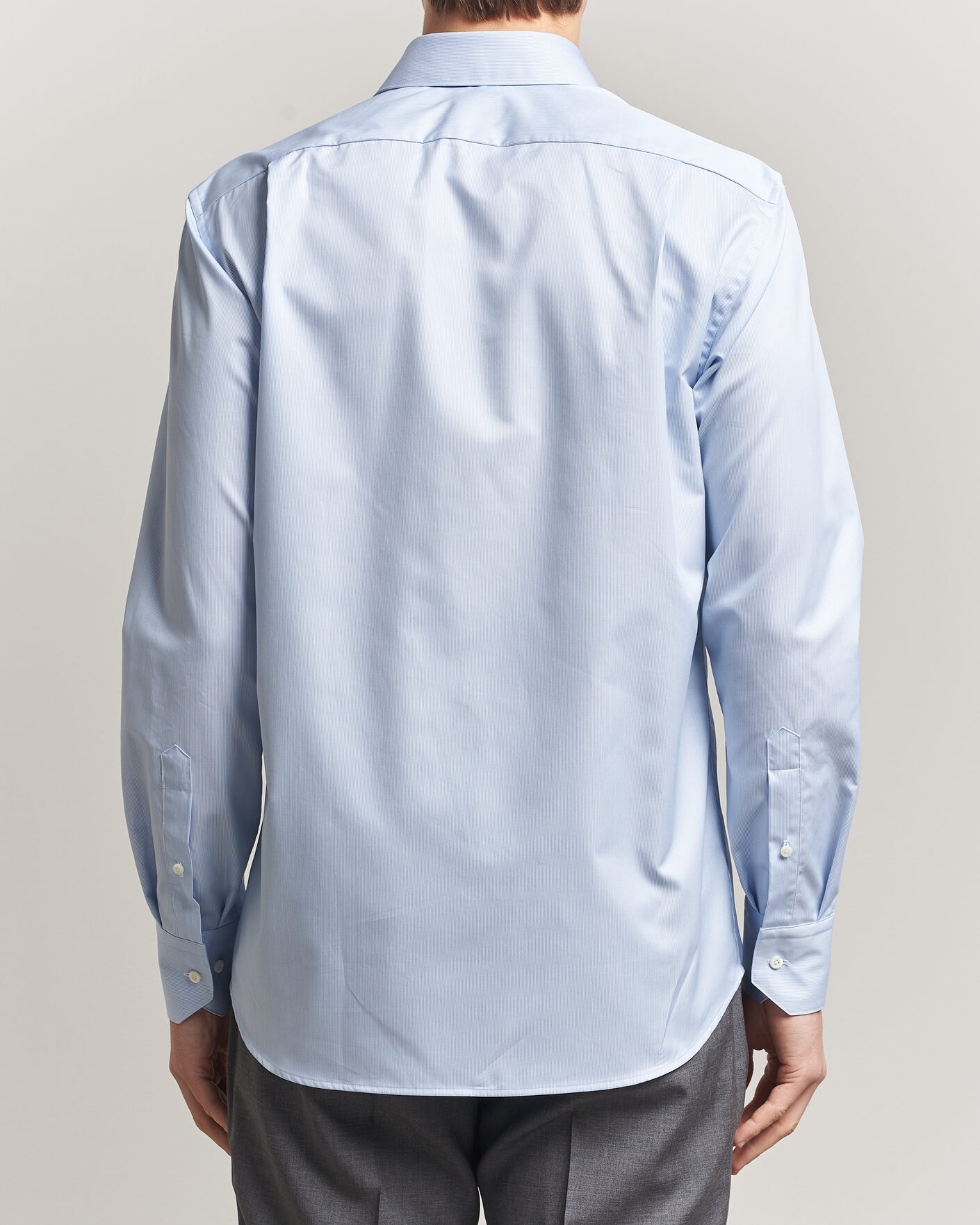 Heren | Overhemden | Stenströms | Regular Fit Thin Stripe Pointed Collar Shirt Blue