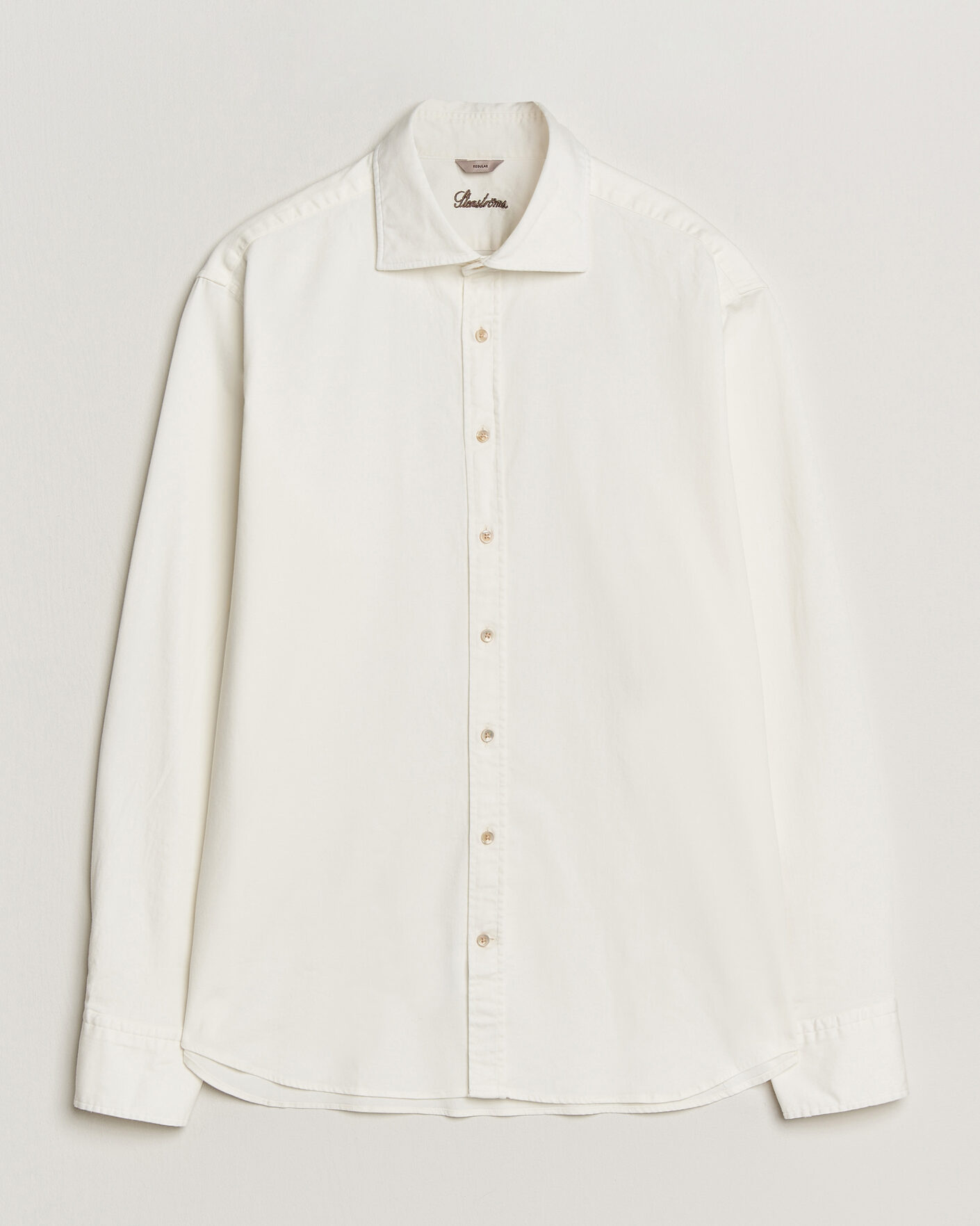 Heren | Overhemden | Stenströms | Regular Fit Garment Washed Denim Shirt White