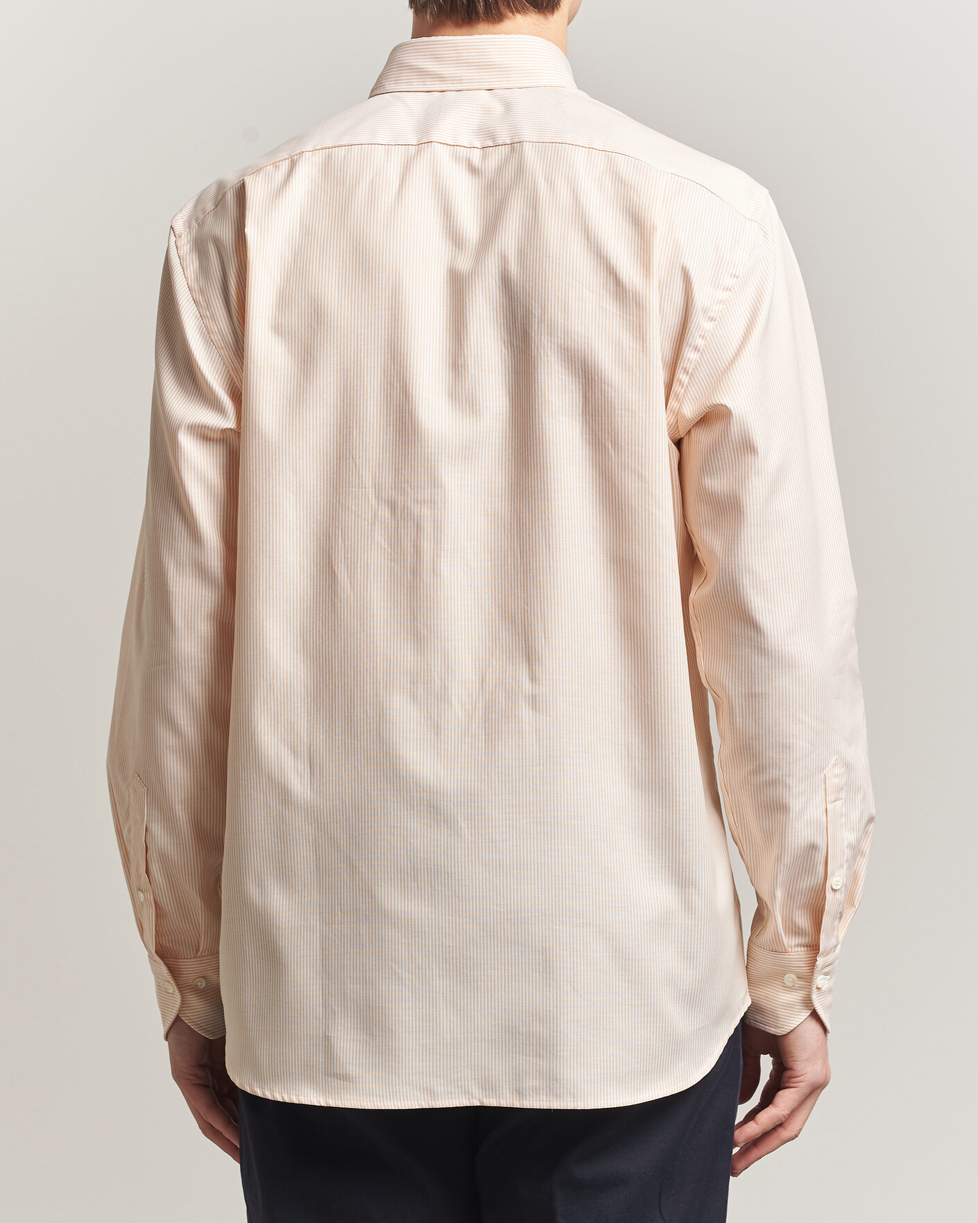 Heren | Overhemden | Stenströms | Regular Fit Thin Striped Oxford Shirt Orange