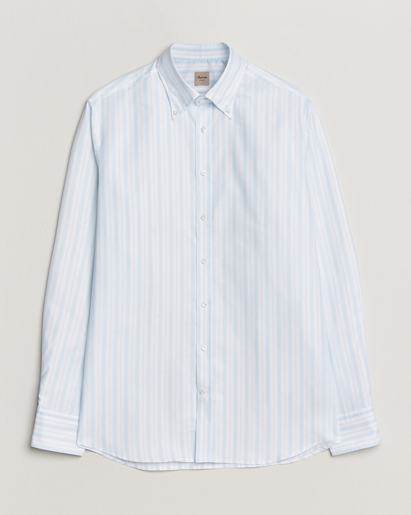 Heren | Overhemden | Stenströms | Regular Fit Striped Oxford Shirt Light Blue