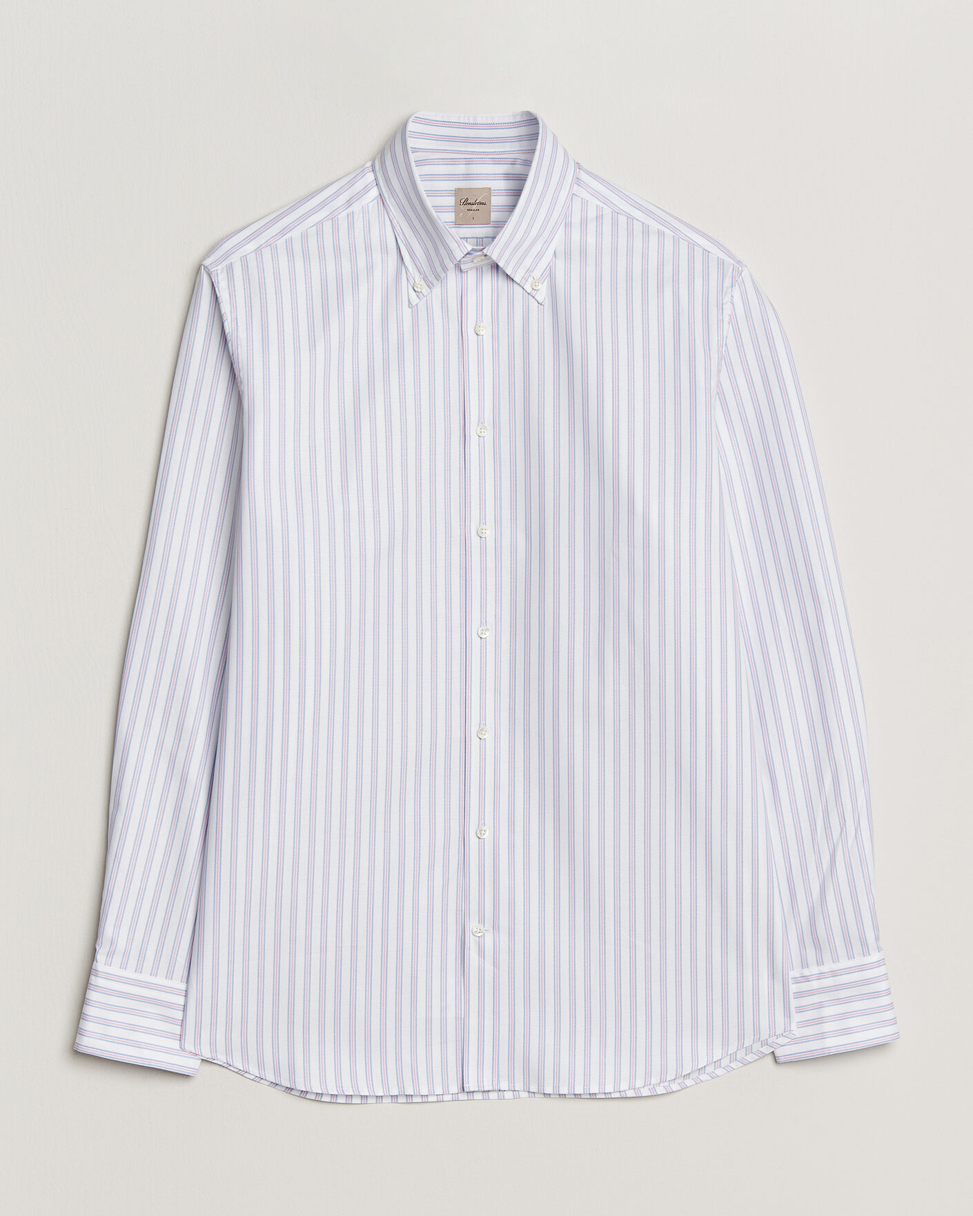 Heren | Overhemden | Stenströms | Regular Fit Multi Striped Oxford Shirt Blue/Pink