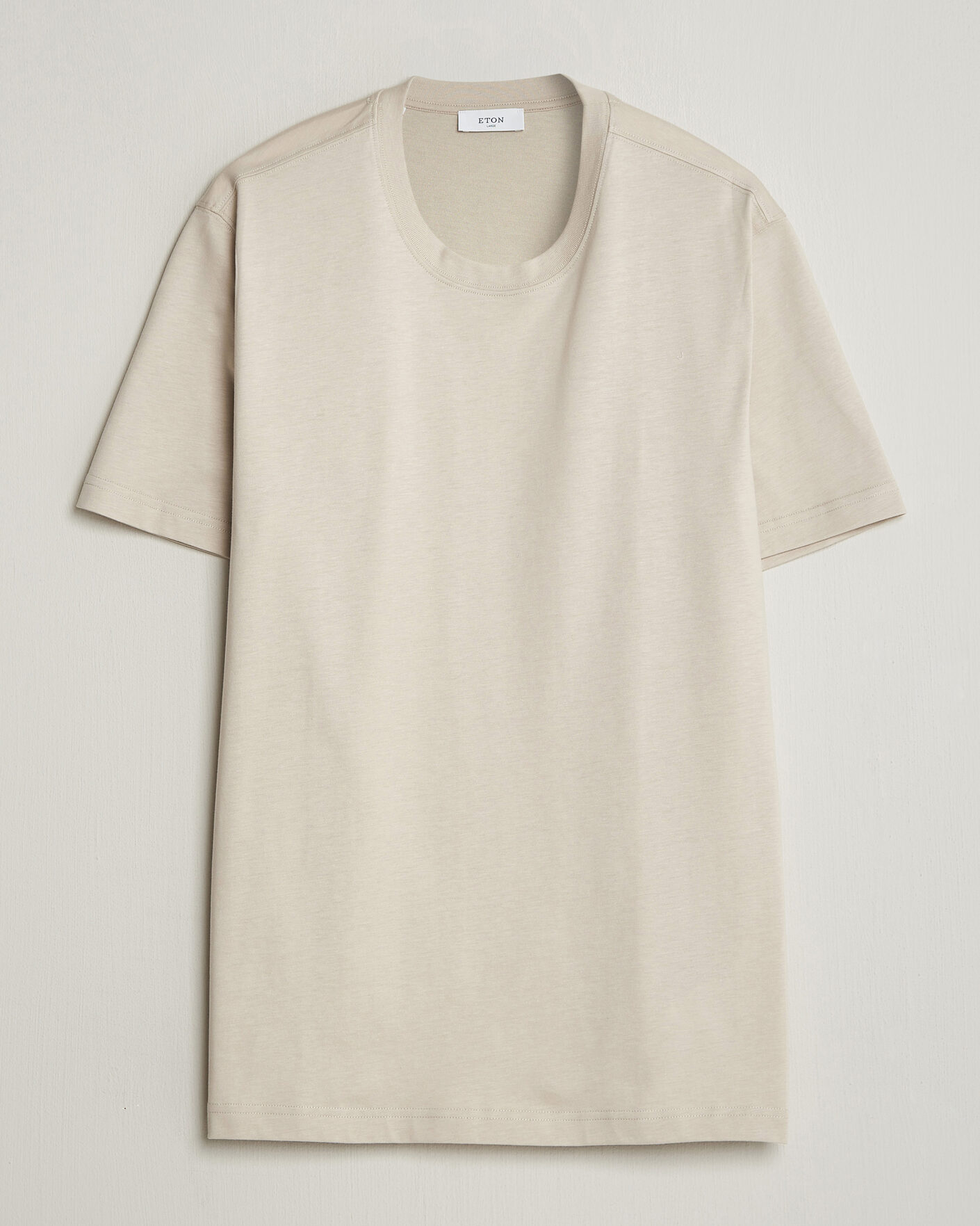 Heren | T-shirts | Eton | Supima Cotton Crew Neck T-Shirt Beige