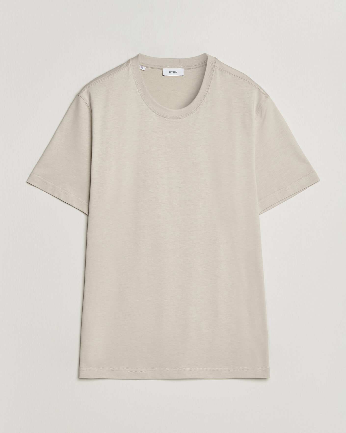 Heren | T-shirts | Eton | Supima Cotton Crew Neck T-Shirt Beige