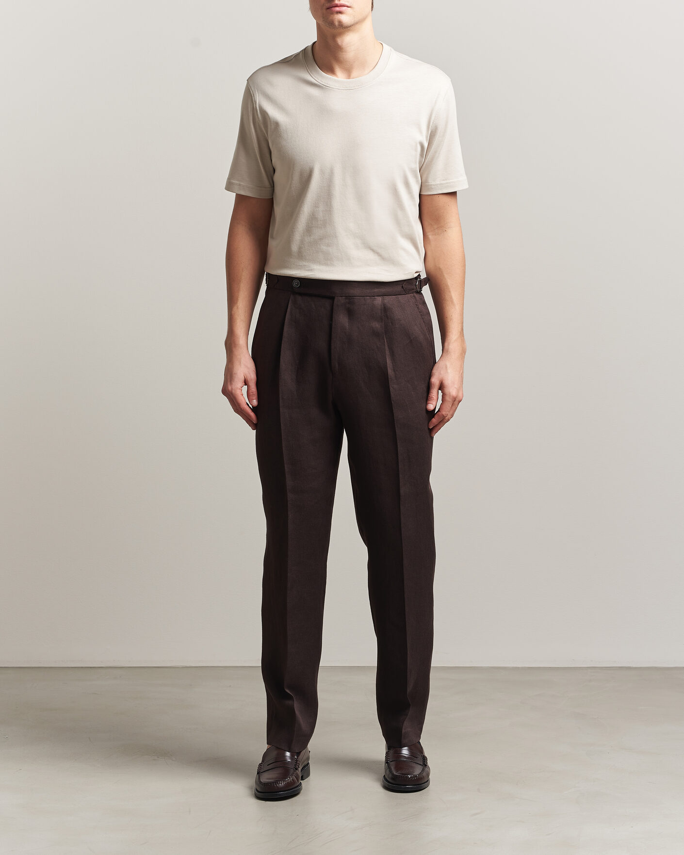 Heren | T-shirts | Eton | Supima Cotton Crew Neck T-Shirt Beige