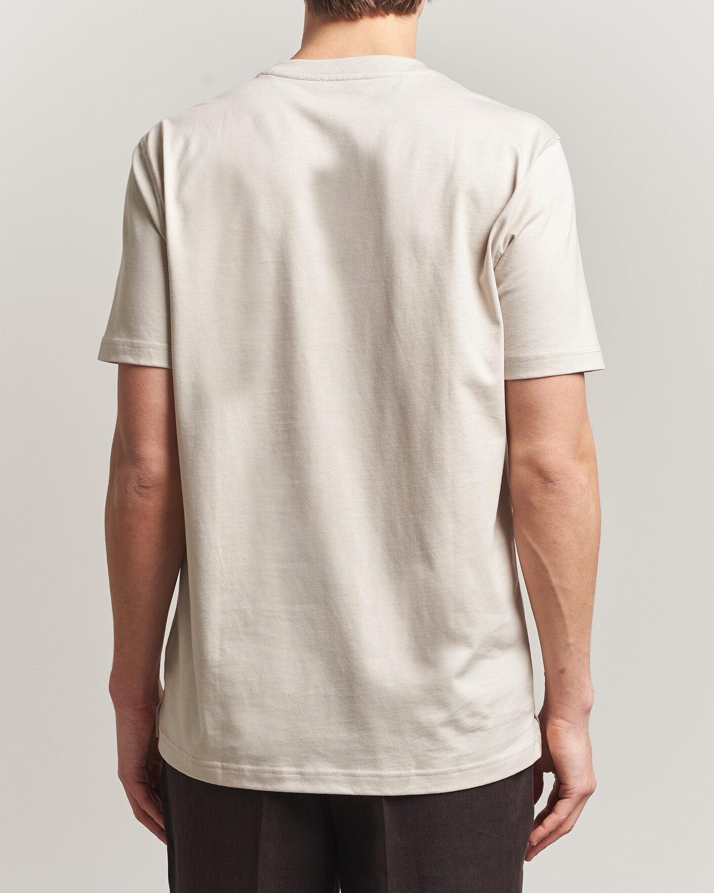 Heren | T-shirts | Eton | Supima Cotton Crew Neck T-Shirt Beige