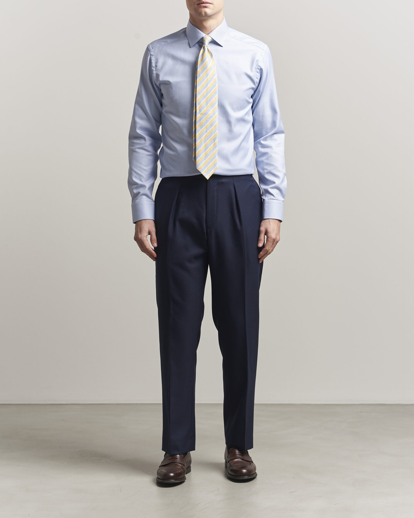 Heren | Overhemden | Eton | Slim Fit Signature Twill Structured Shirt Mid Blue