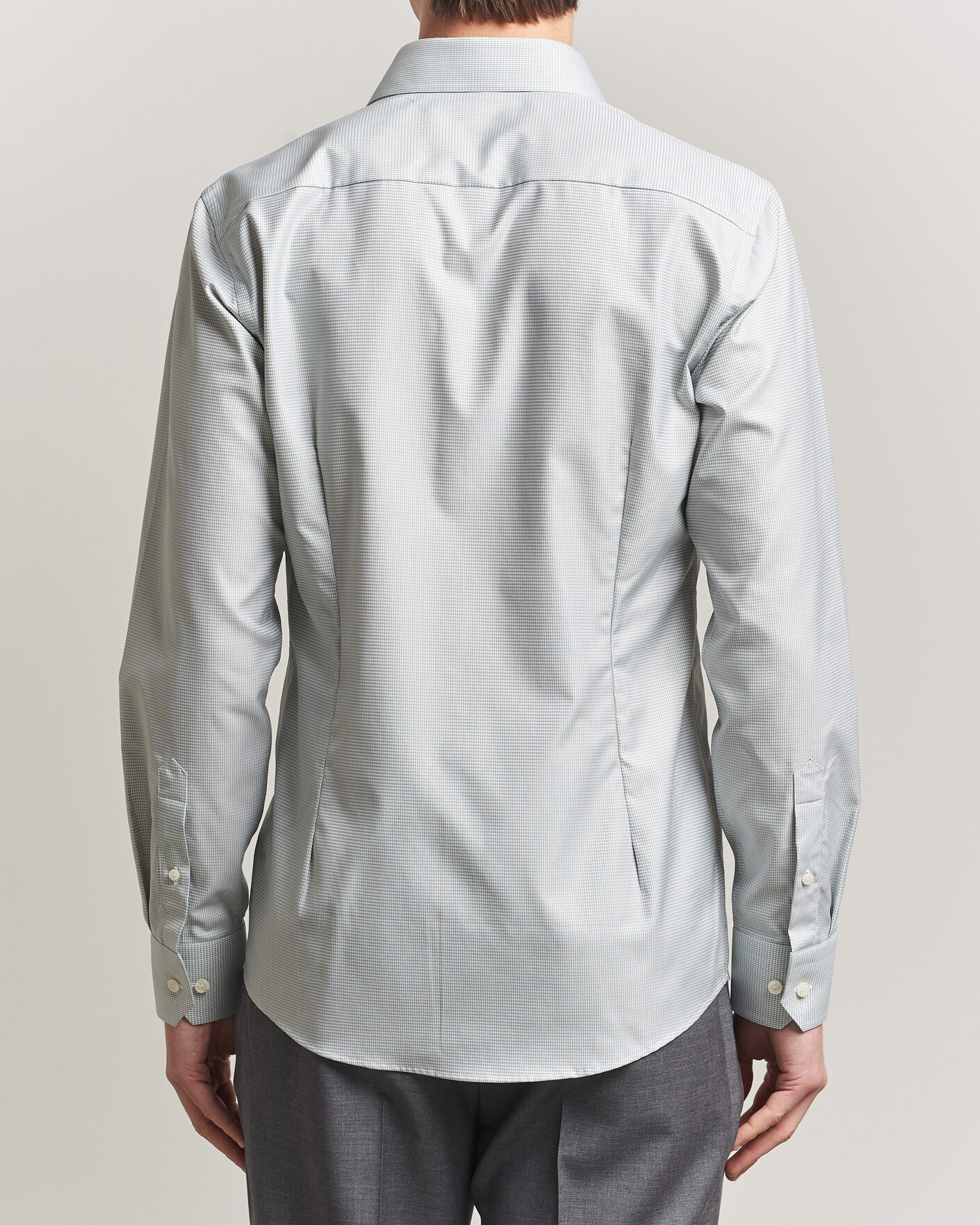 Heren | Overhemden | Eton | Slim Fit Signature Twill Houndstooth Shirt Light Green